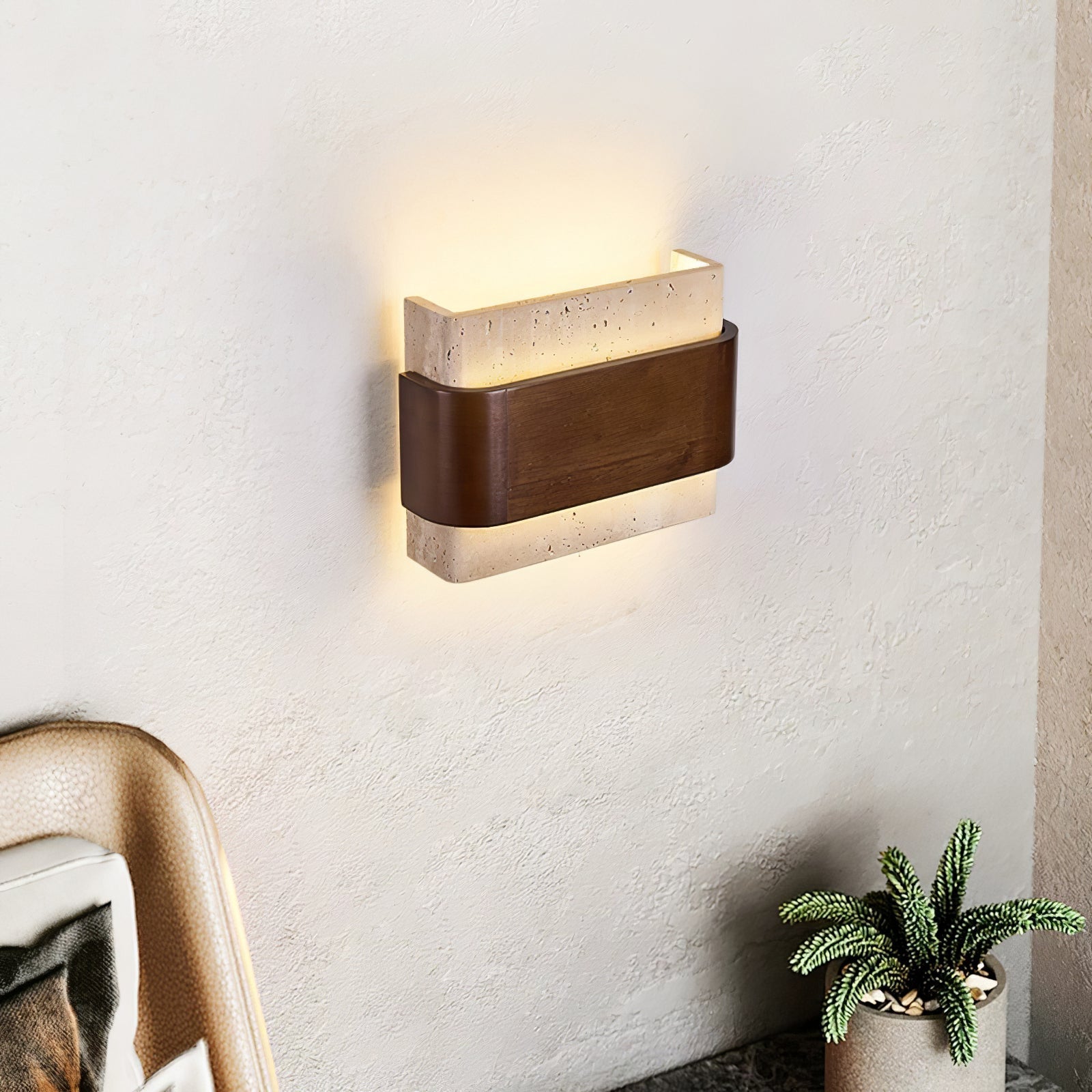 Ulnoros Applique Murale en Travertin Panneautés - Neutralighting