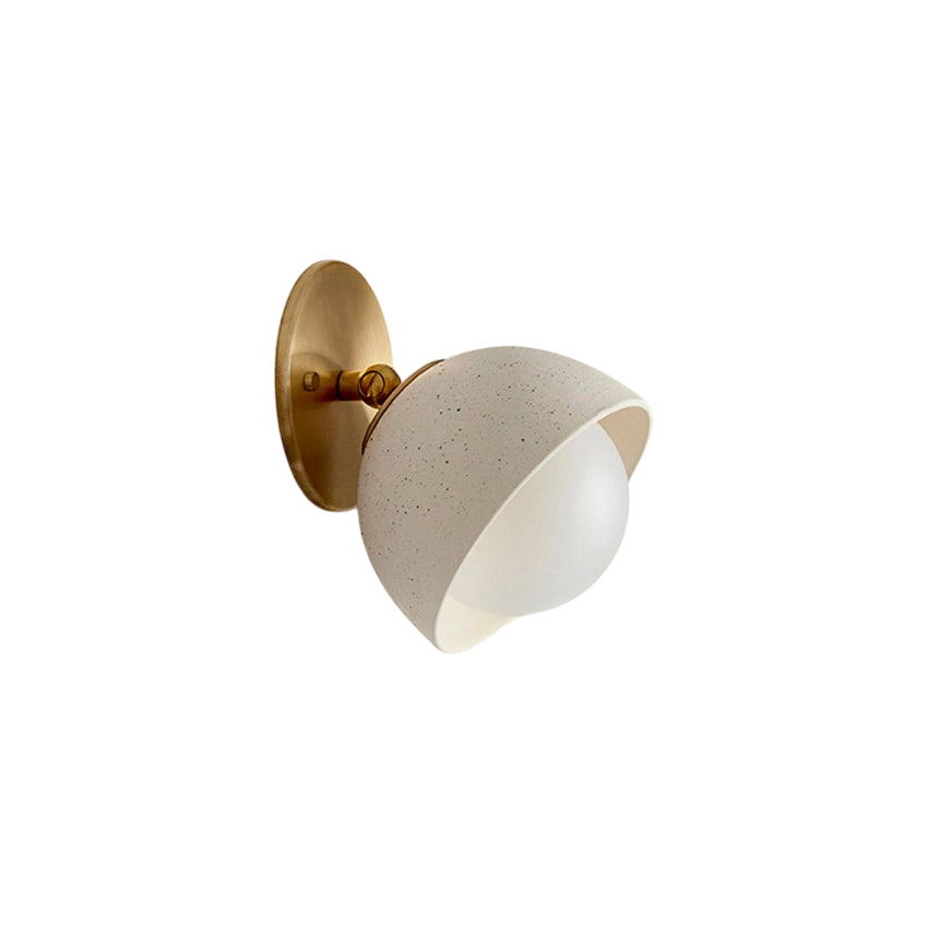Ellorus Modern Minimalist Surface Glass Travertine Wall Lamp - Lamp Copper