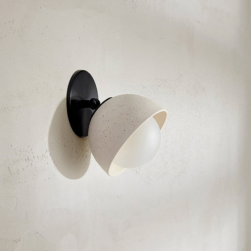 Ellorus Modern Minimalist Surface Glass Travertine Wall Lamp - Lamp Copper