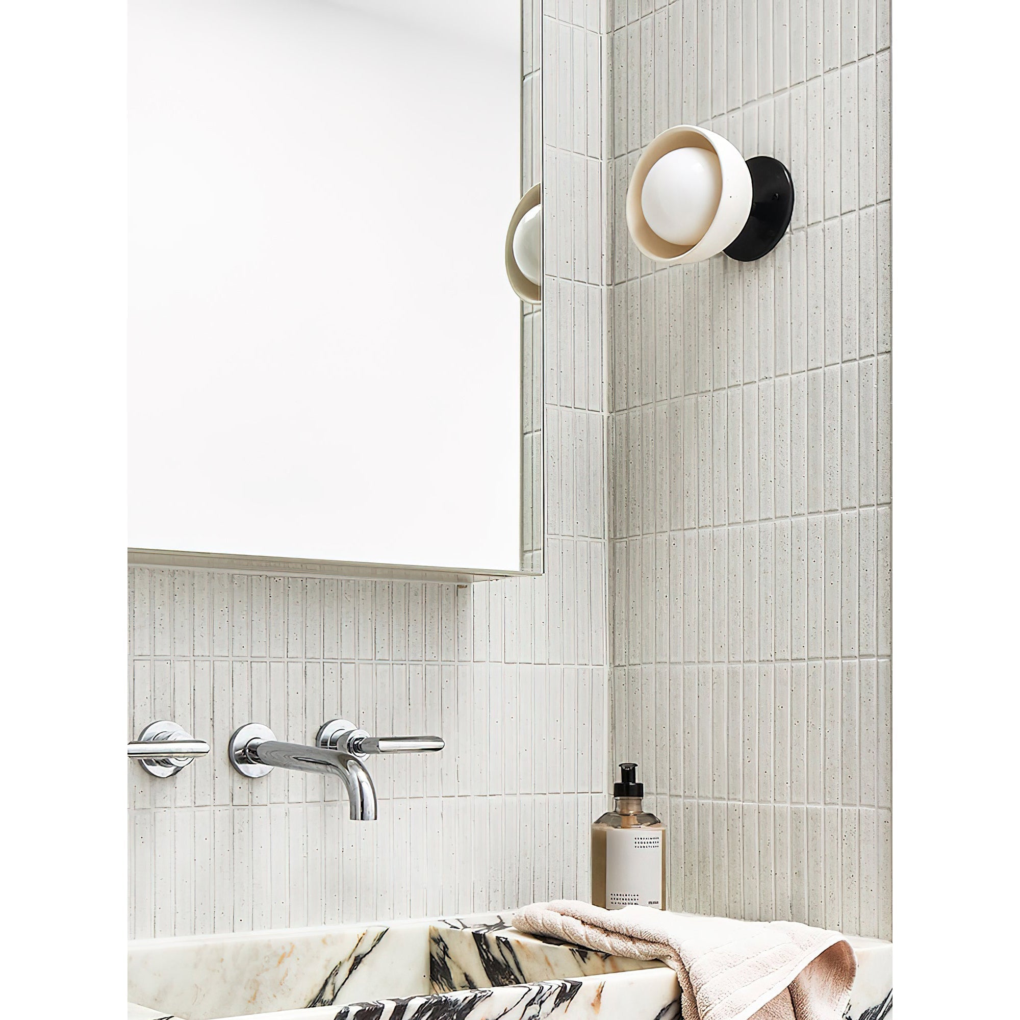 Ellorus Modern Minimalist Surface Glass Travertine Wall Lamp - Lamp Copper