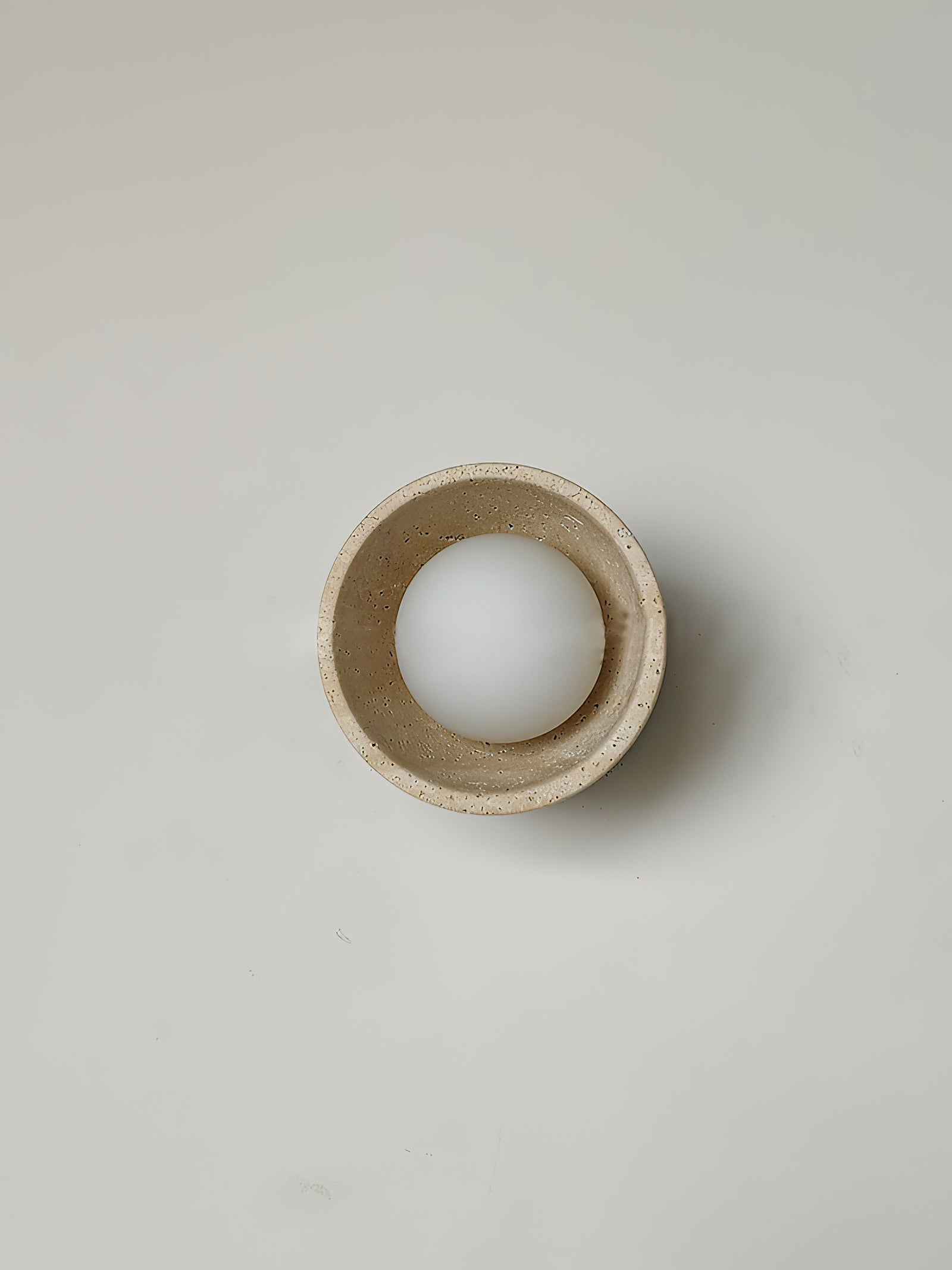 Ellorus Modern Minimalist Surface Glass Travertine Wall Lamp - Lamp Copper