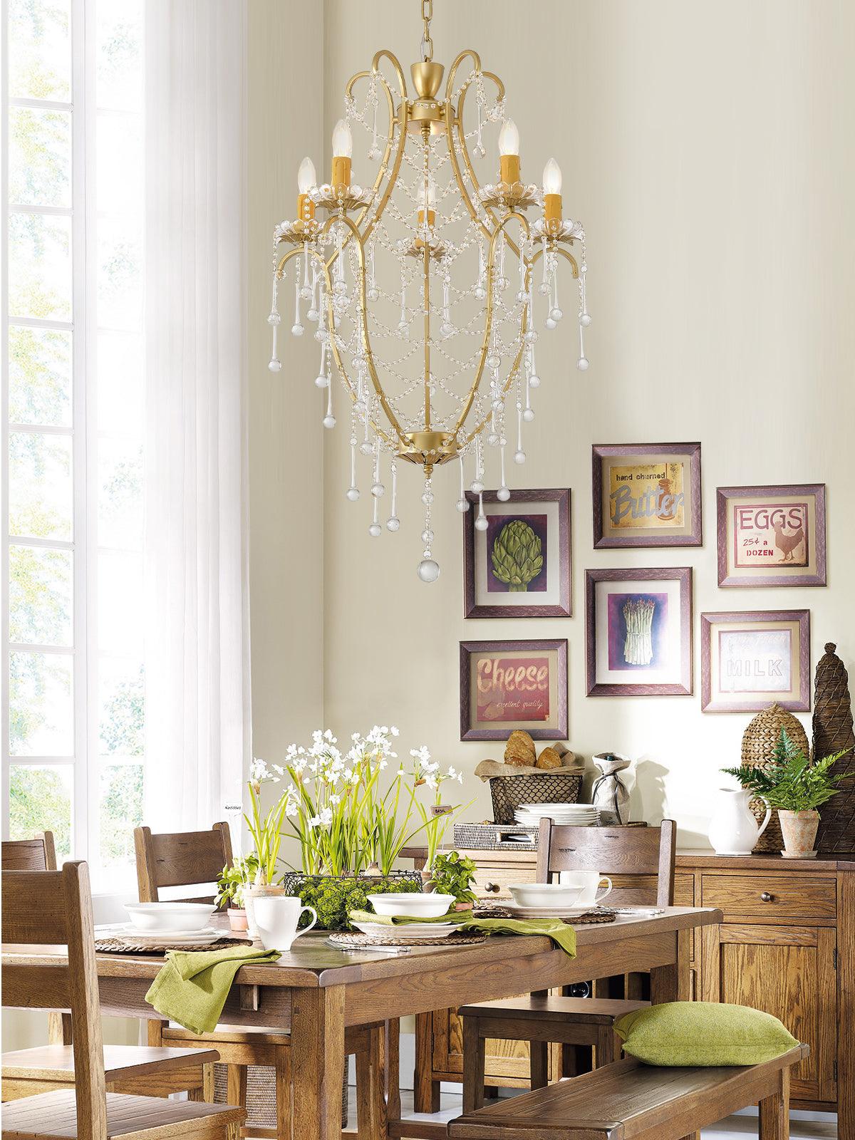 Theresa Lustre Chaînes de Cristal Drapées Vintage - Neutralighting