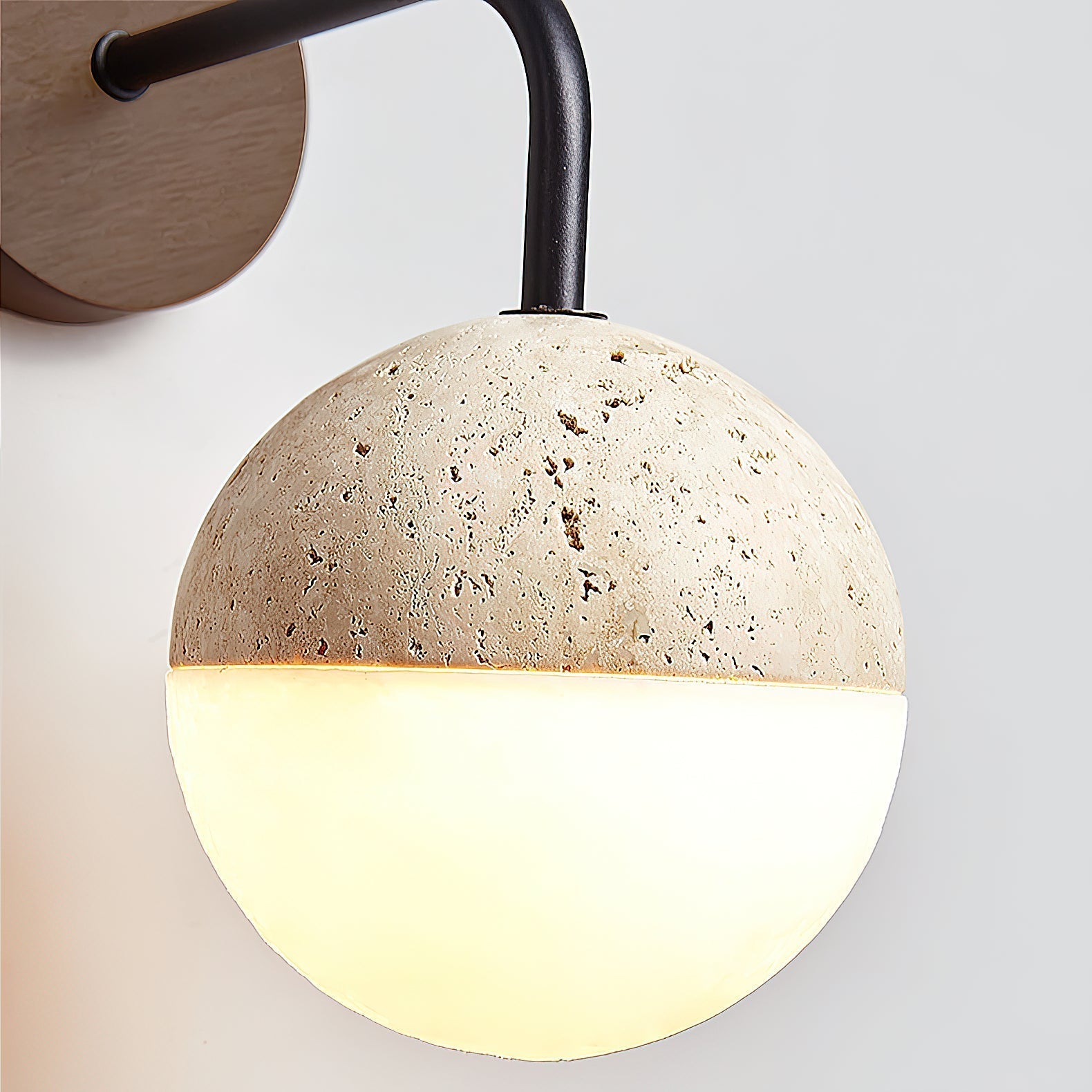 Ivmarila Modern Minimalist Travertine Wall Lamp - Lamp Copper