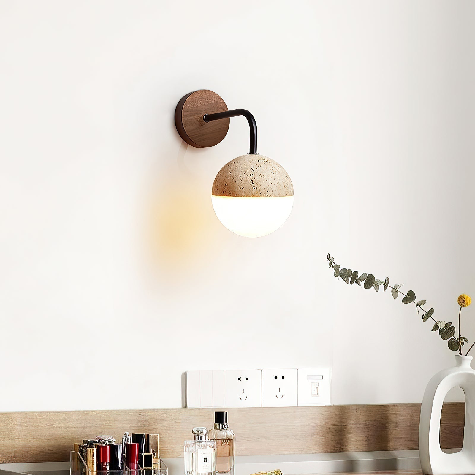 Ivmarila Modern Minimalist Travertine Wall Lamp - Lamp Copper