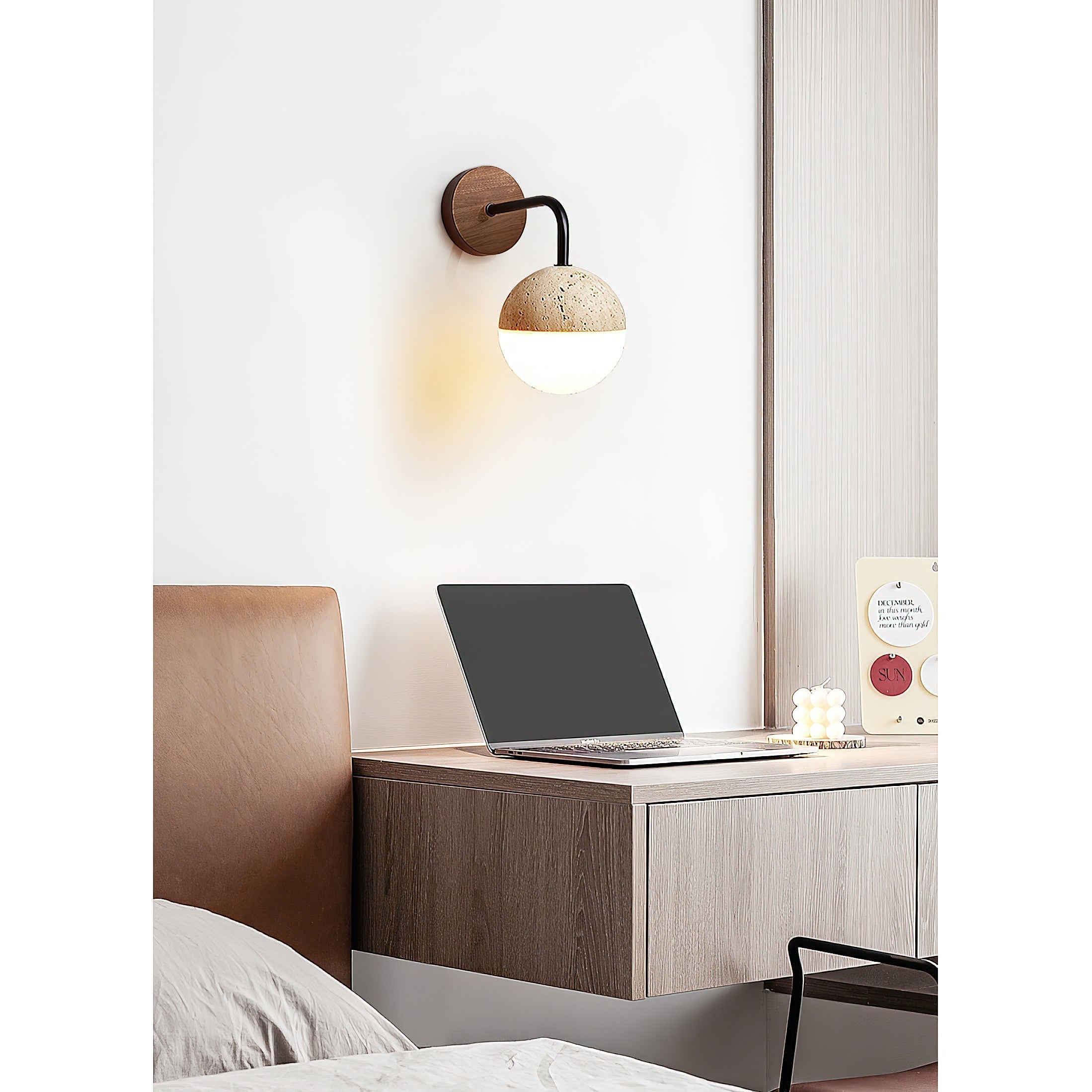 Ivmarila Modern Minimalist Travertine Wall Lamp - Lamp Copper