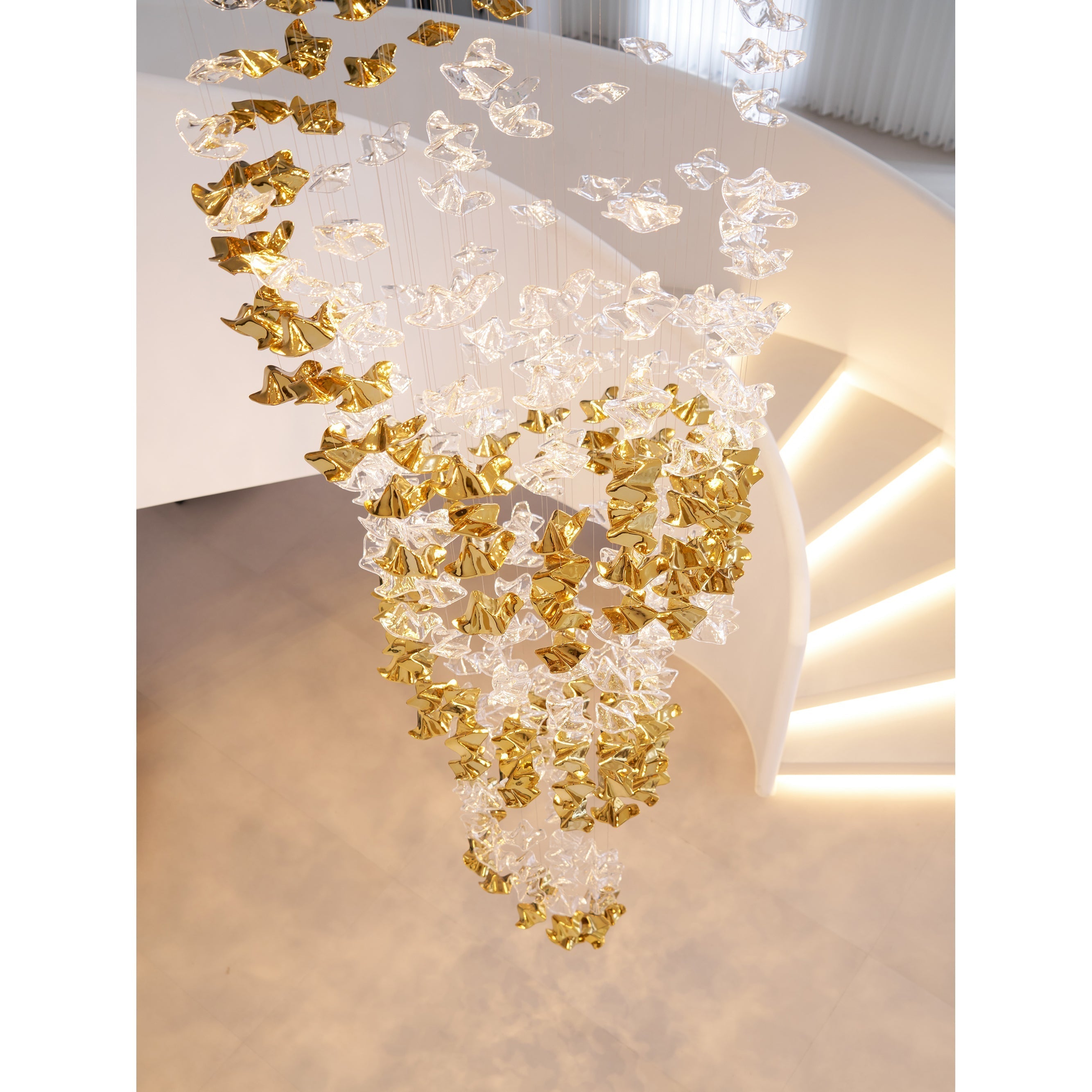 Ulphael Modern Minimalist Art Glass Chandelier - Lamp Copper