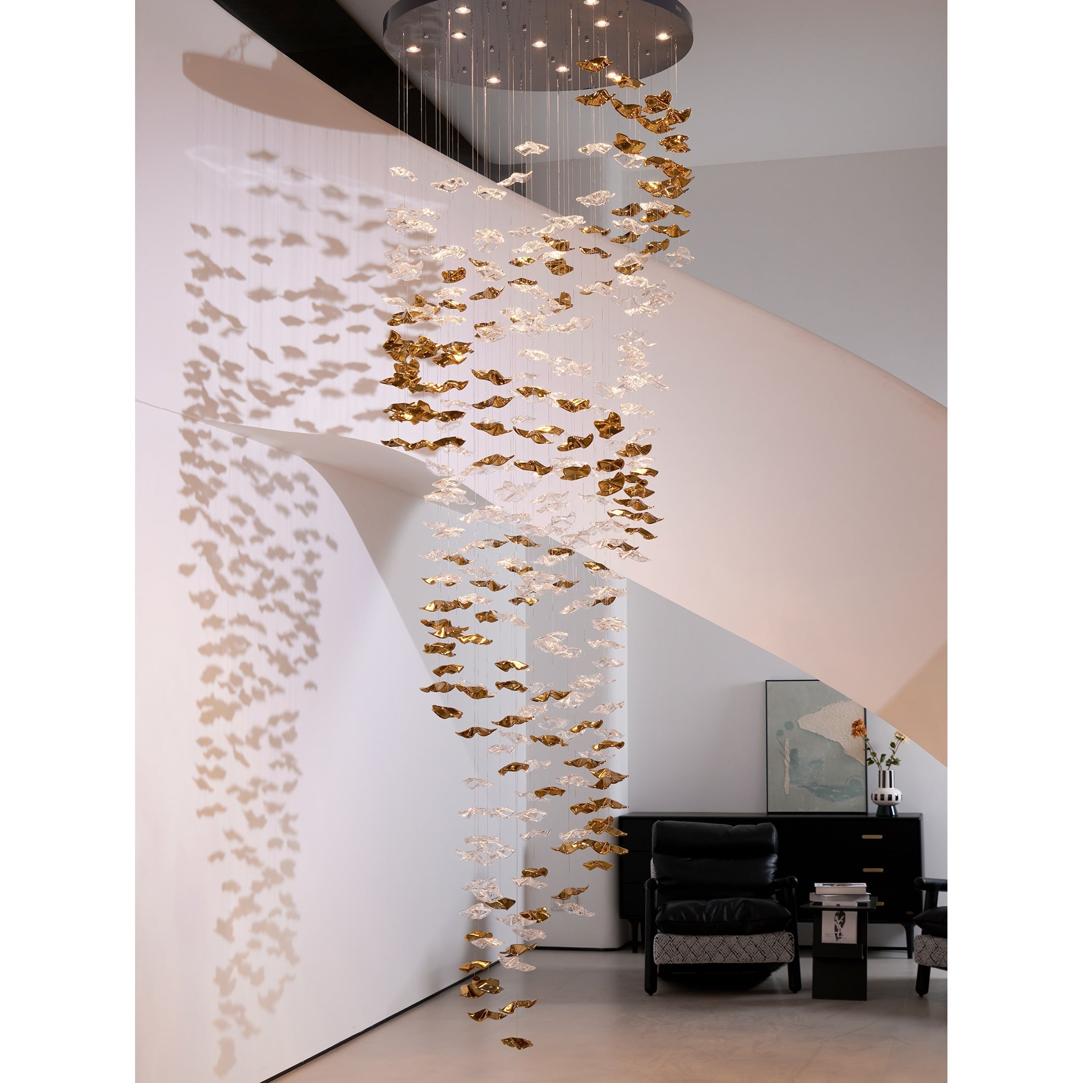 Ulphael Modern Minimalist Art Glass Chandelier - Lamp Copper