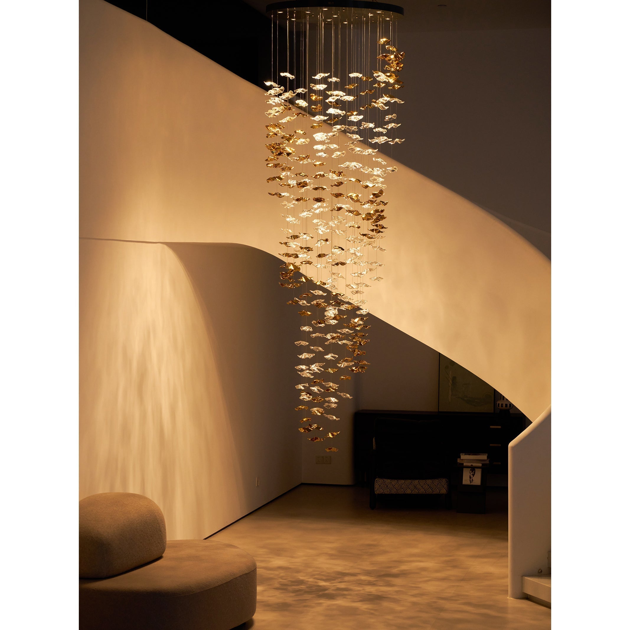 Ulphael Modern Minimalist Art Glass Chandelier - Lamp Copper