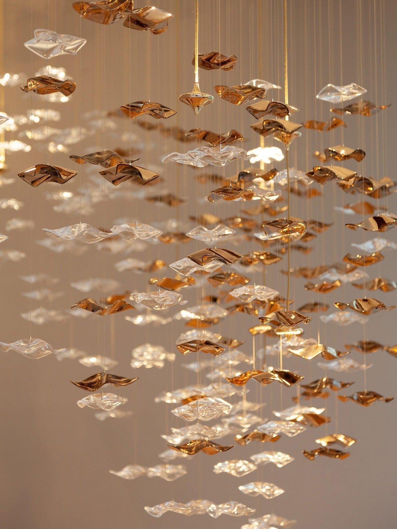 Ulphael Modern Minimalist Art Glass Chandelier - Lamp Copper