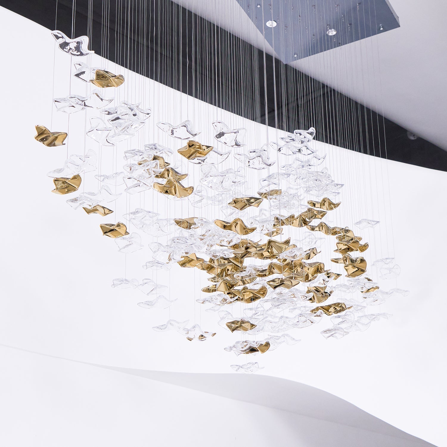 Ulphael Modern Minimalist Art Glass Chandelier - Lamp Copper