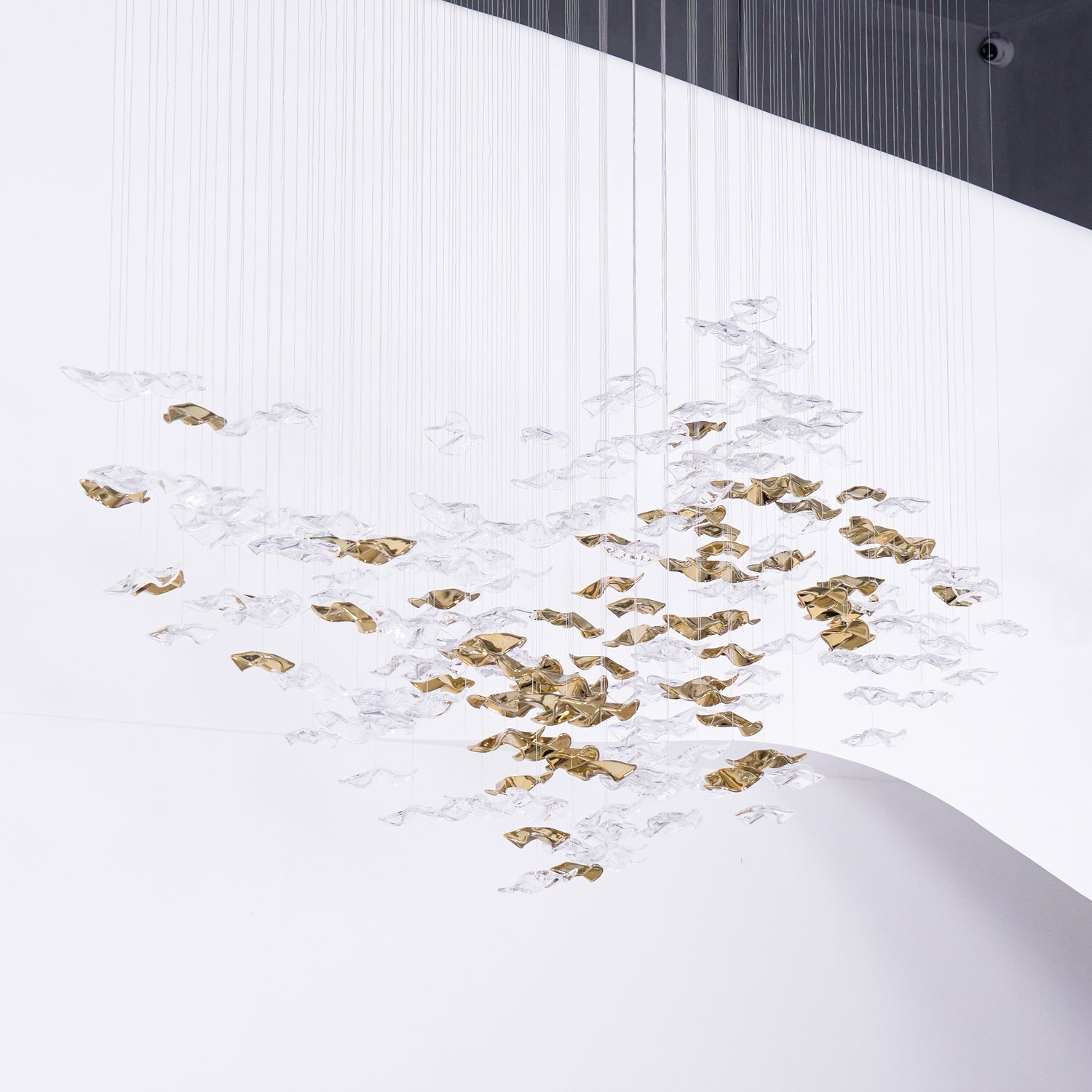 Ulphael Modern Minimalist Art Glass Chandelier - Lamp Copper
