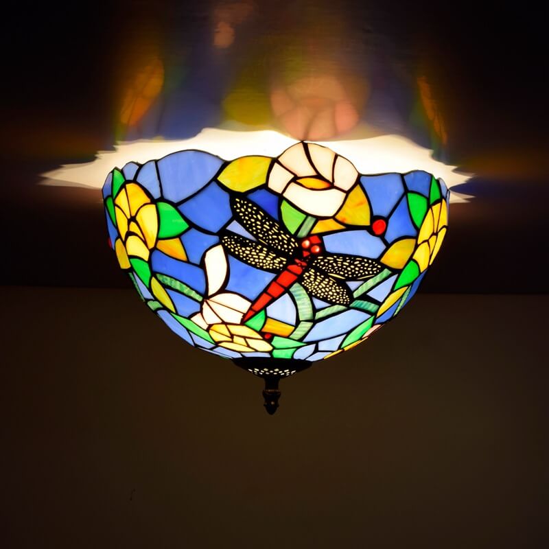 Tiffany Vintage Plafonnier Verre Chambre À Coucher