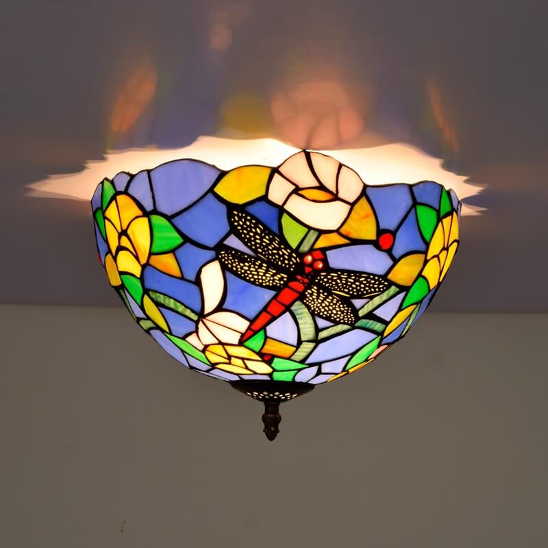 Tiffany Vintage Plafonnier Verre Chambre À Coucher