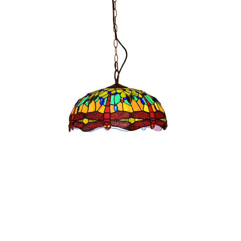 Tiffany Vintage Art LED Suspension Verre Chambre À Coucher - Neutralighting