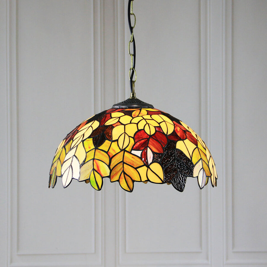 Tiffany Rustique Suspension Tachée Métal Verre Salon - Neutralighting