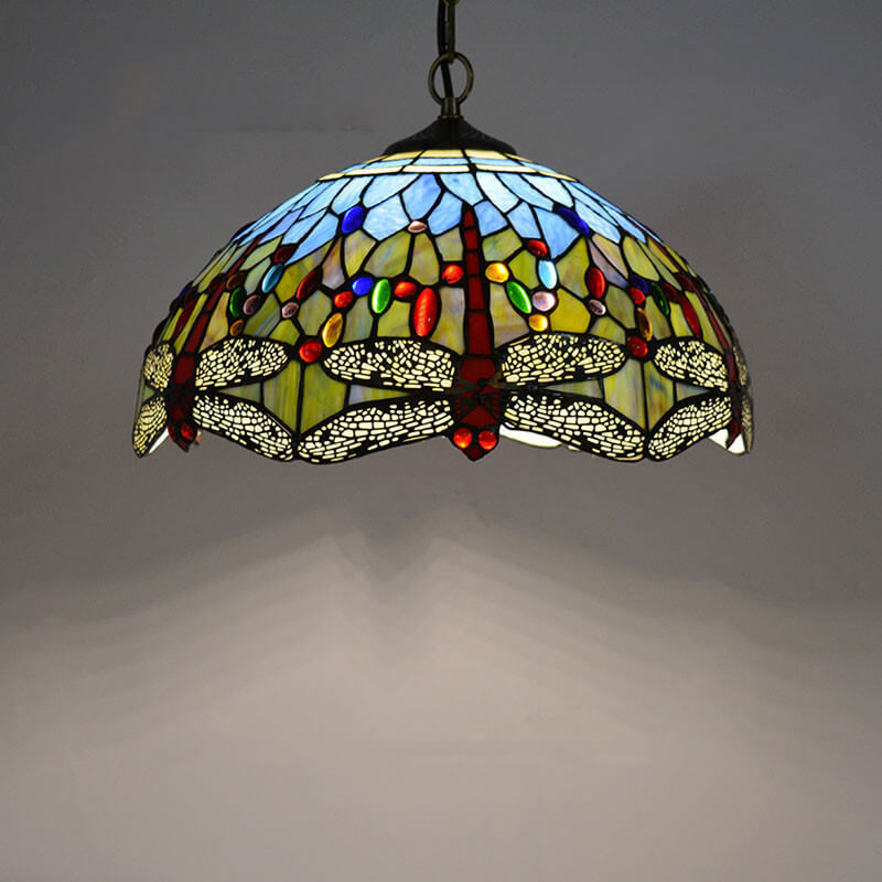 Tiffany Rustique Suspension Tachée Métal Verre Salon - Neutralighting