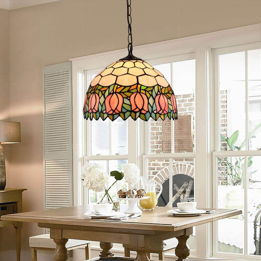 Tiffany Vintage Luxe Suspension Verre Métal Bar/Salon - Neutralighting