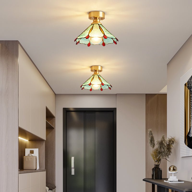 Solara Lumière de Plafond Vintage Florale en Vitrail - Neutralighting