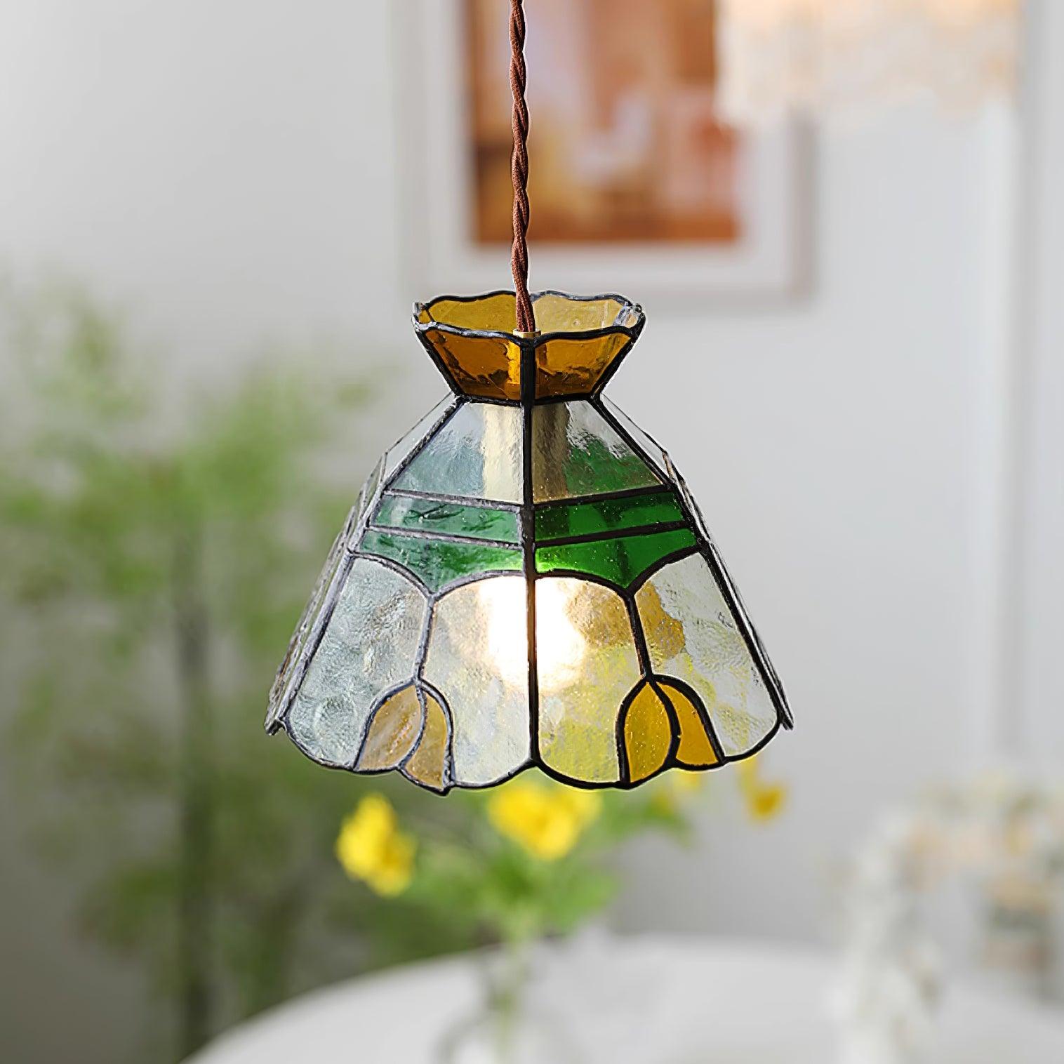 Eldine Lampe Suspension en Verre Vitrail - Neutralighting