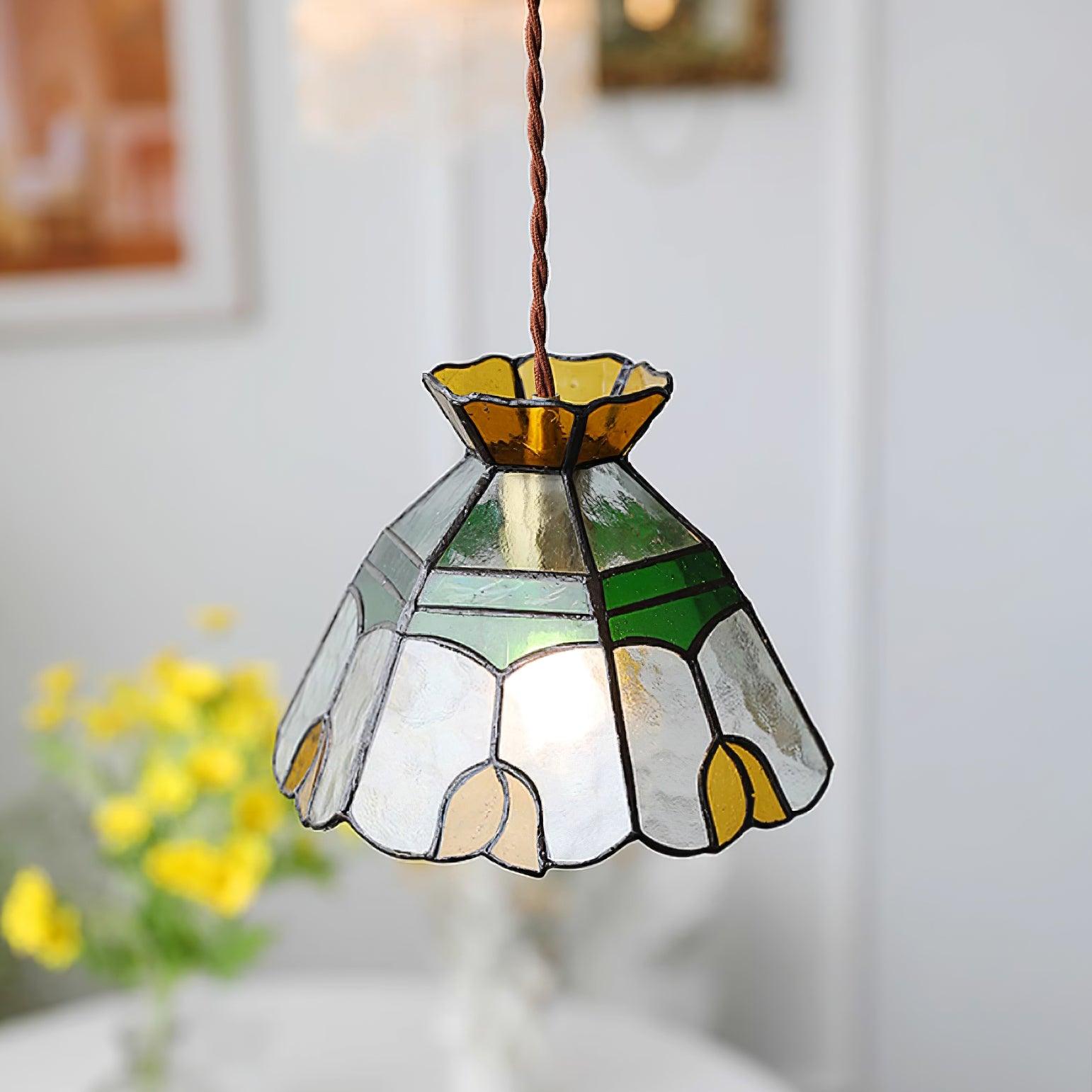 Eldine Lampe Suspension en Verre Vitrail - Neutralighting