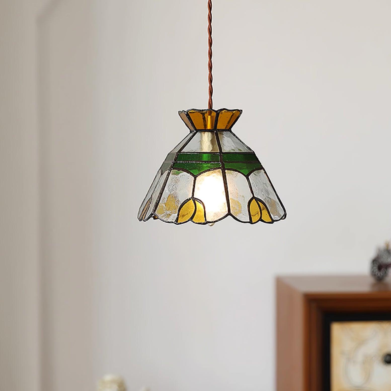 Eldine Lampe Suspension en Verre Vitrail - Neutralighting