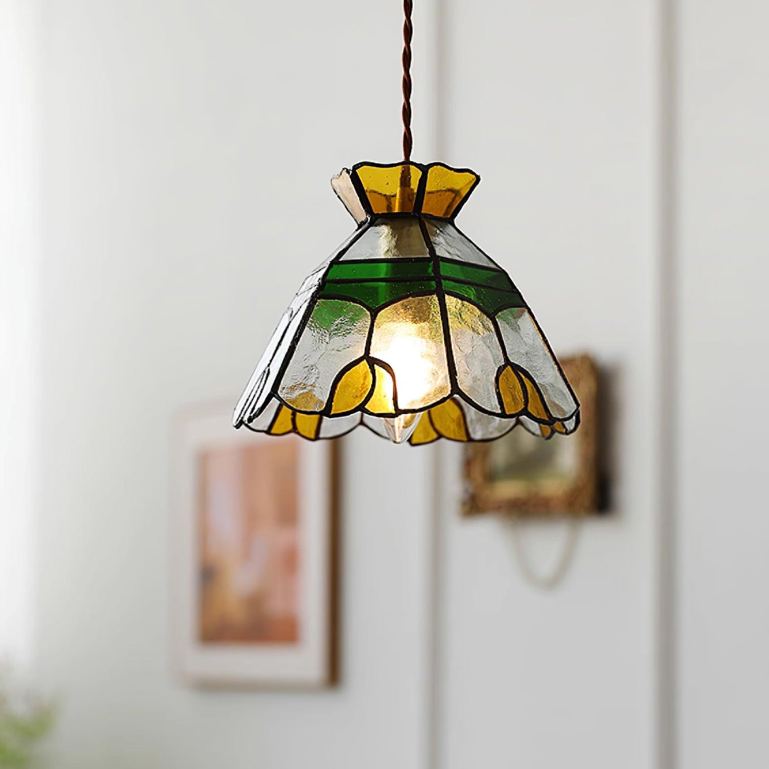 Eldine Lampe Suspension en Verre Vitrail - Neutralighting