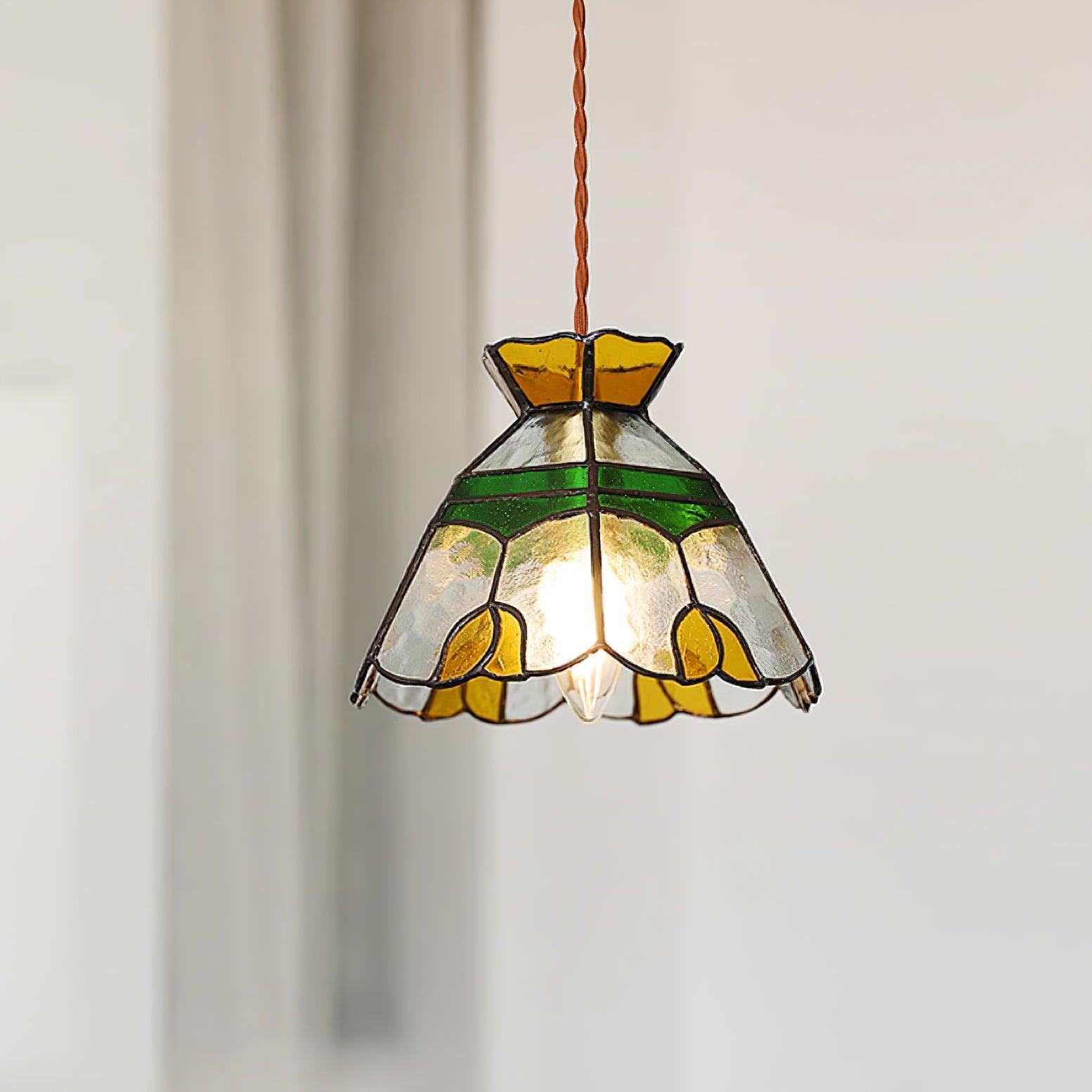 Eldine Lampe Suspension en Verre Vitrail - Neutralighting