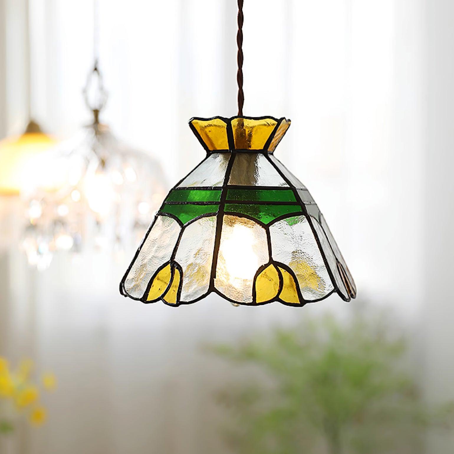 Eldine Lampe Suspension en Verre Vitrail - Neutralighting