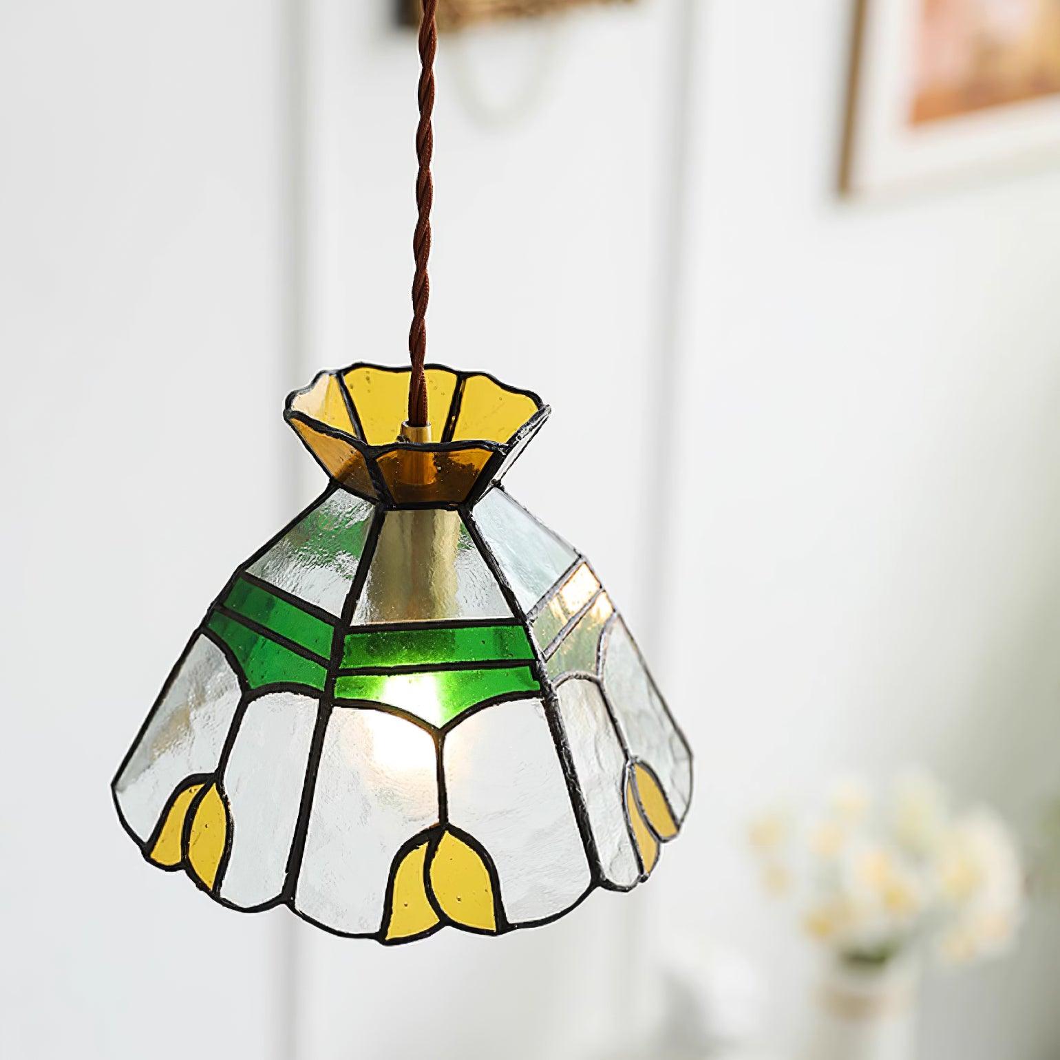 Eldine Lampe Suspension en Verre Vitrail - Neutralighting