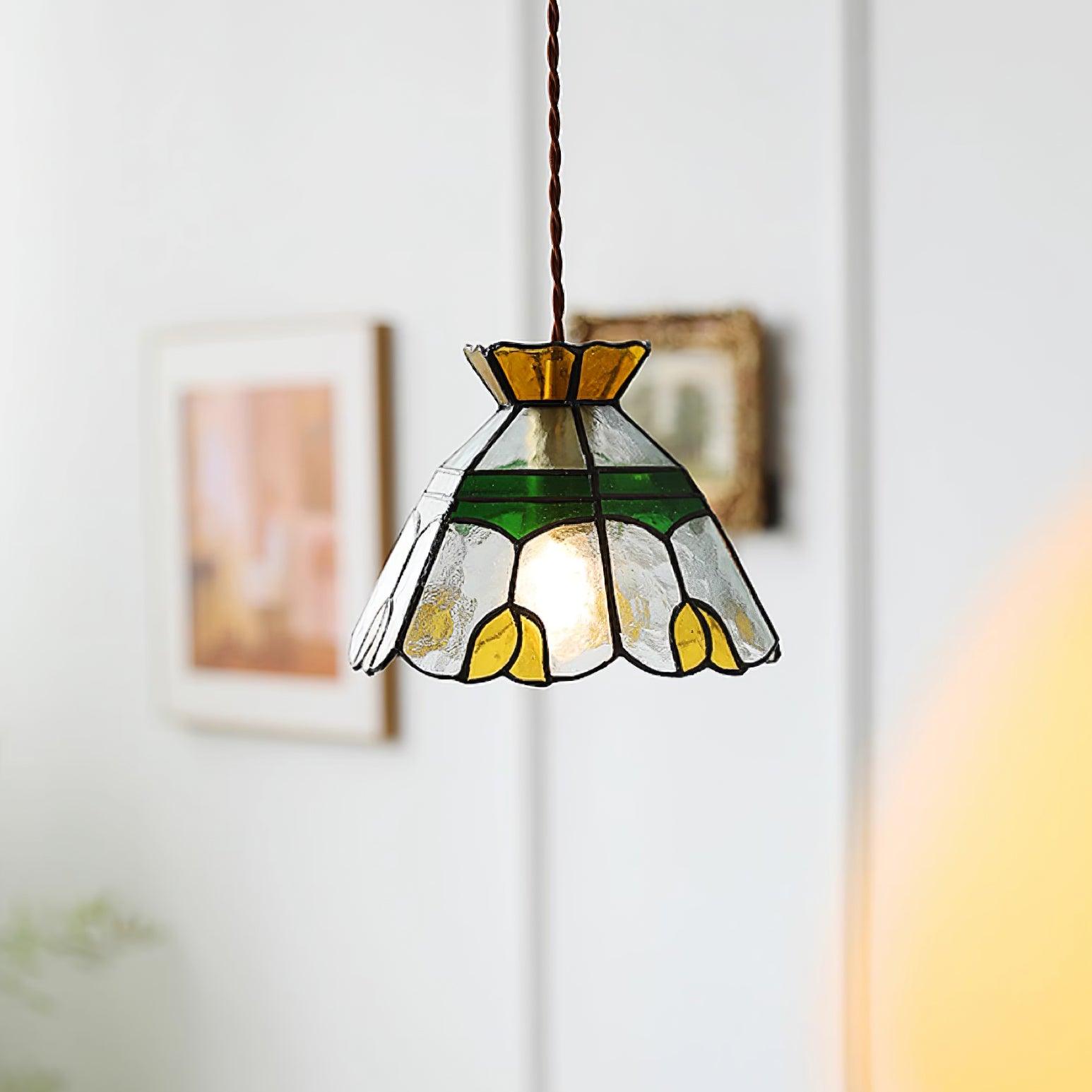 Eldine Lampe Suspension en Verre Vitrail - Neutralighting