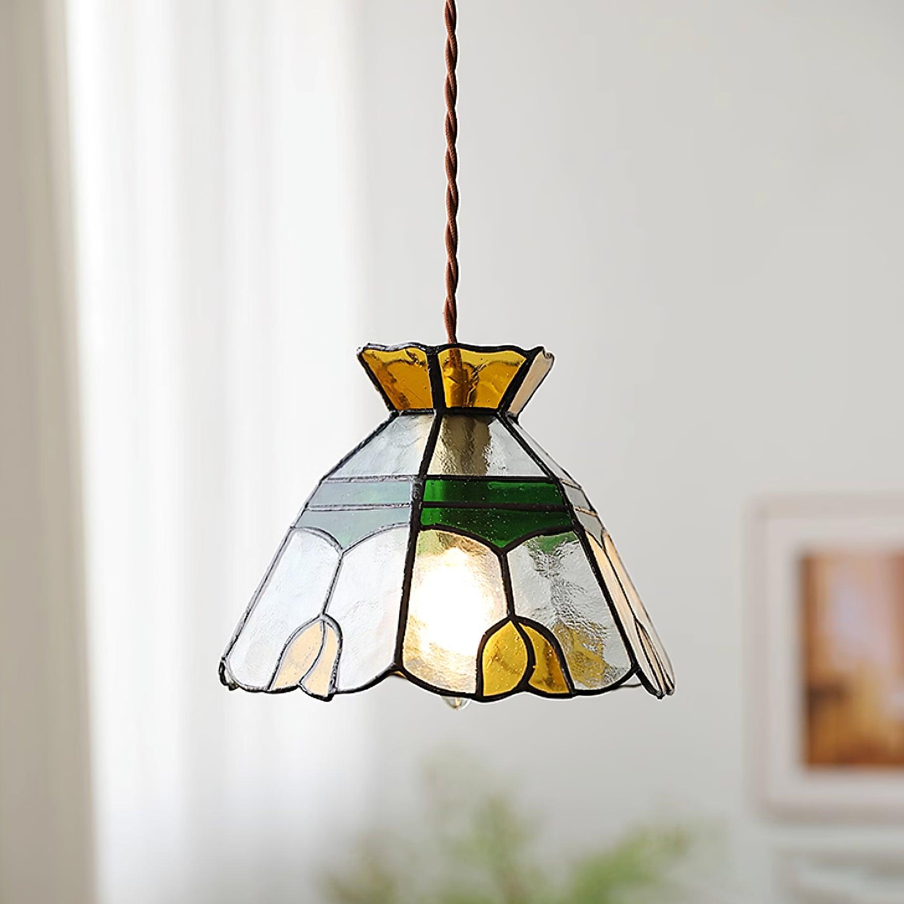 Eldine Lampe Suspension en Verre Vitrail - Neutralighting