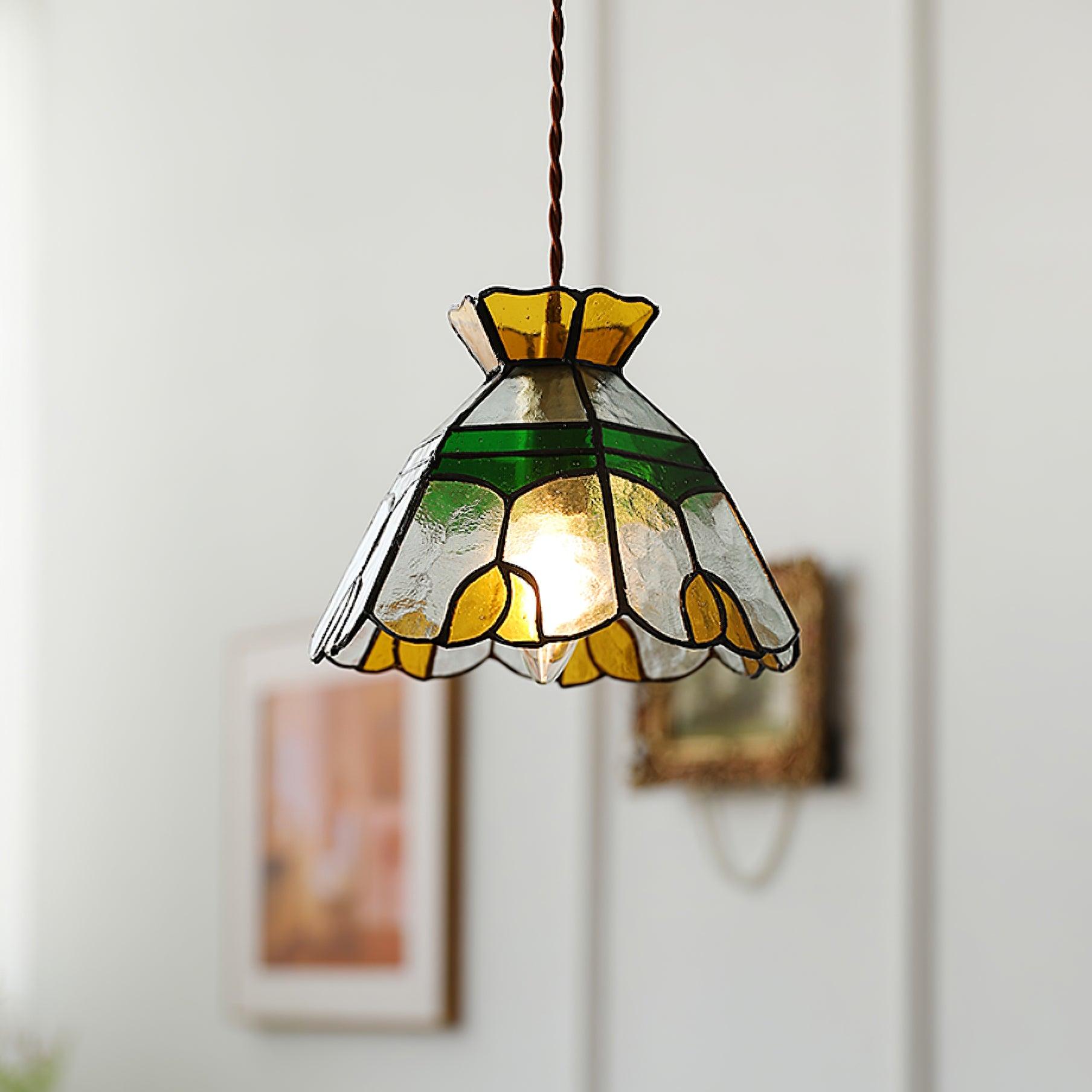 Eldine Lampe Suspension en Verre Vitrail - Neutralighting