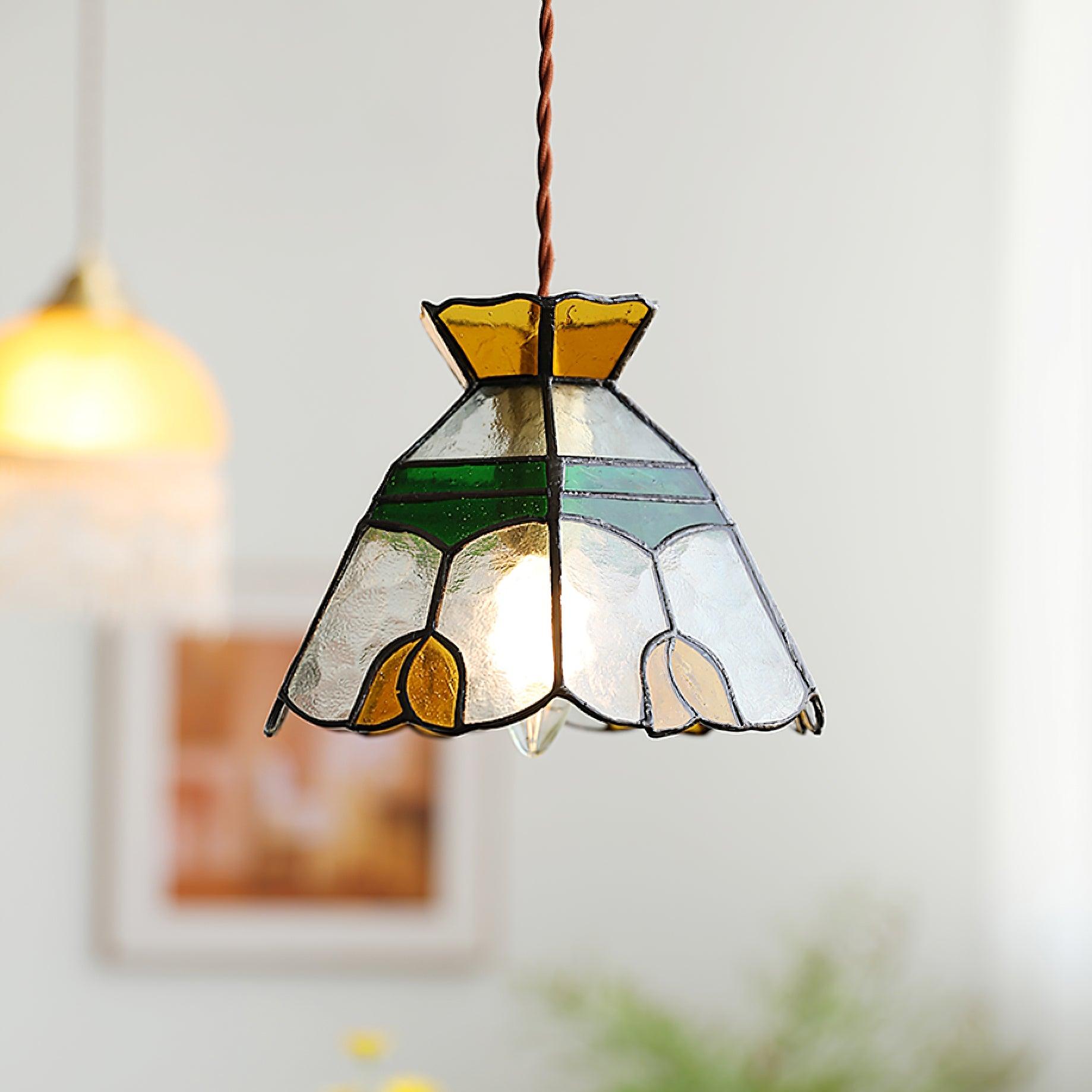 Eldine Lampe Suspension en Verre Vitrail - Neutralighting