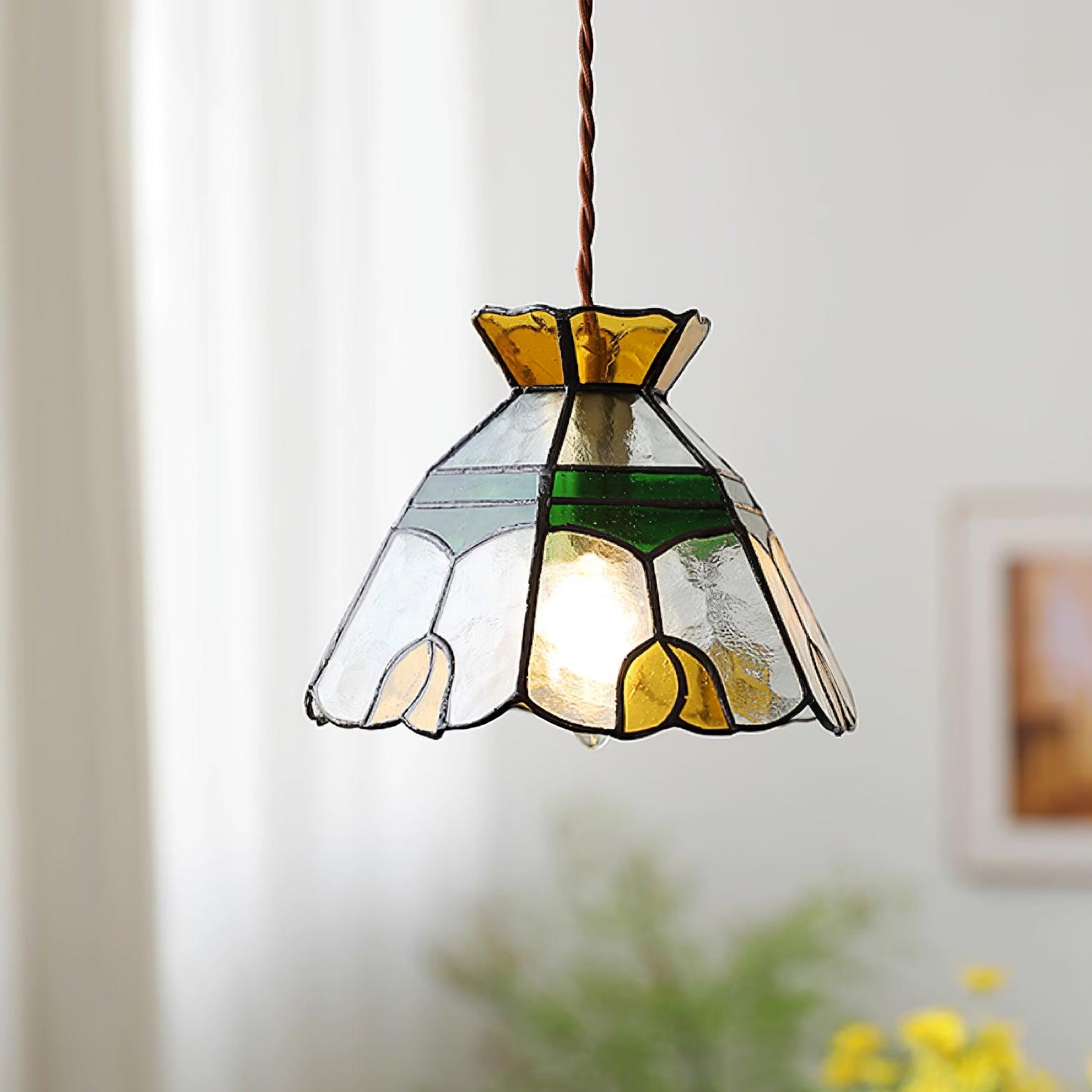 Eldine Lampe Suspension en Verre Vitrail - Neutralighting