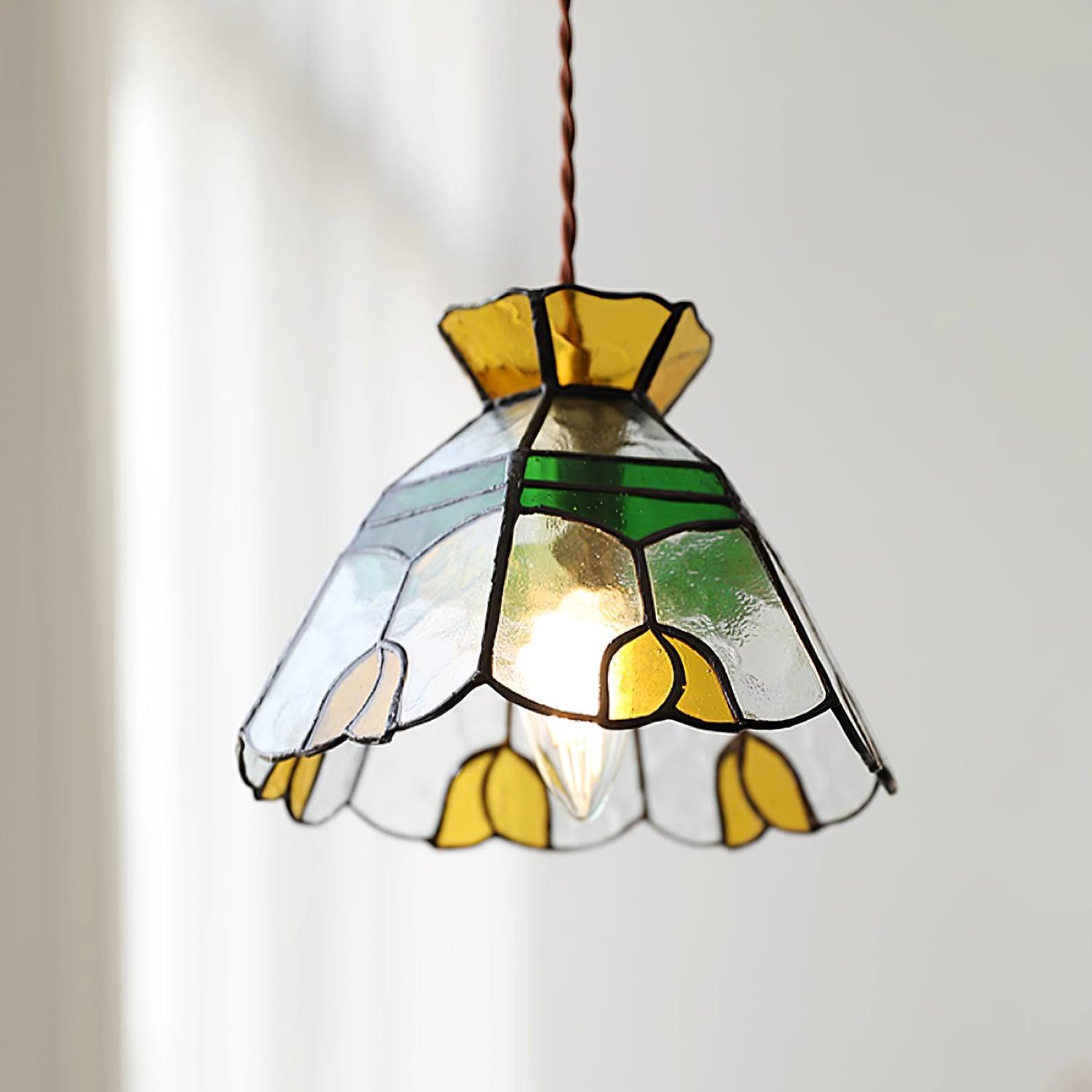 Eldine Lampe Suspension en Verre Vitrail - Neutralighting