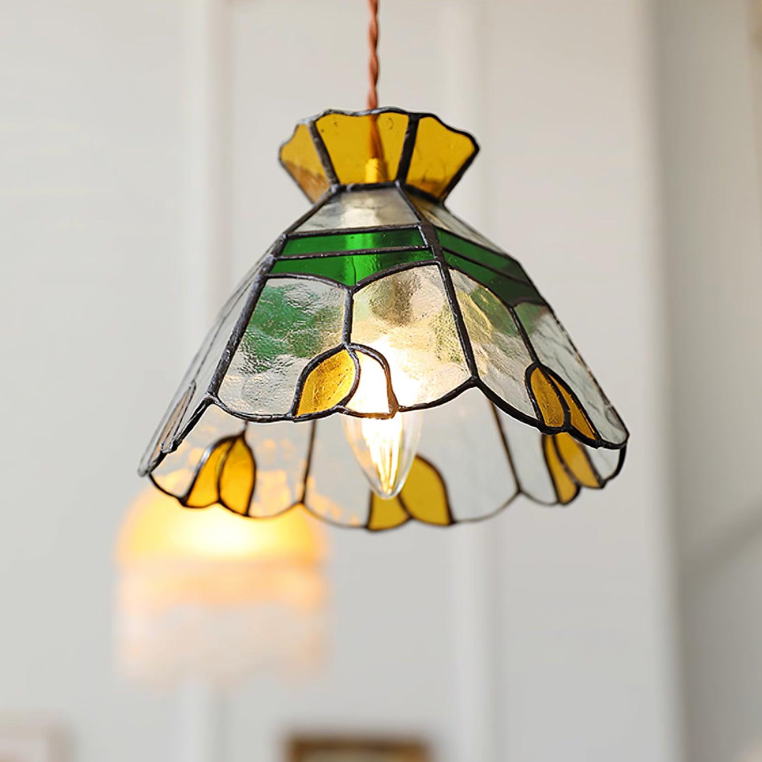 Eldine Lampe Suspension en Verre Vitrail - Neutralighting