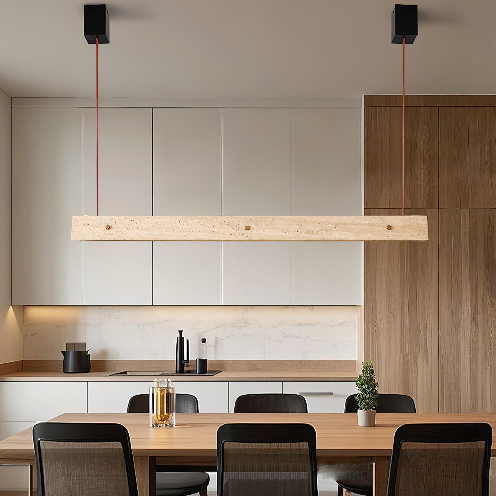 Culorara Modern Minimalist Linear Metal Pendant Lamp - Lamp Copper