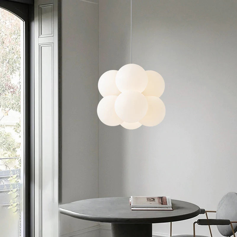 Valentina Minimaliste Sphère Suspension Blanc Métal/Acrylique Salle À Manger - Neutralighting