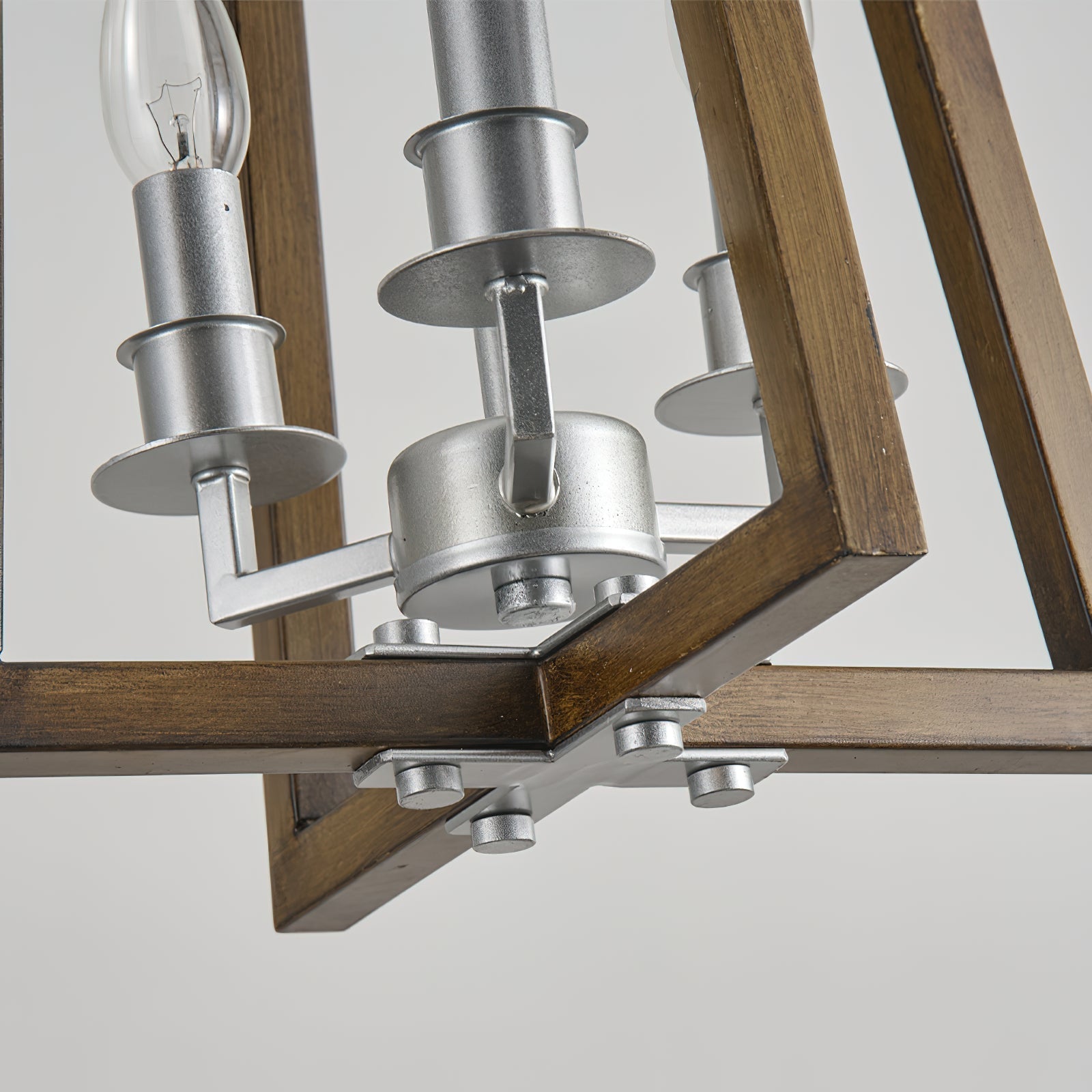 Tinsley Vintage Open Frame Wood Pendant Lamp - Lamp Copper