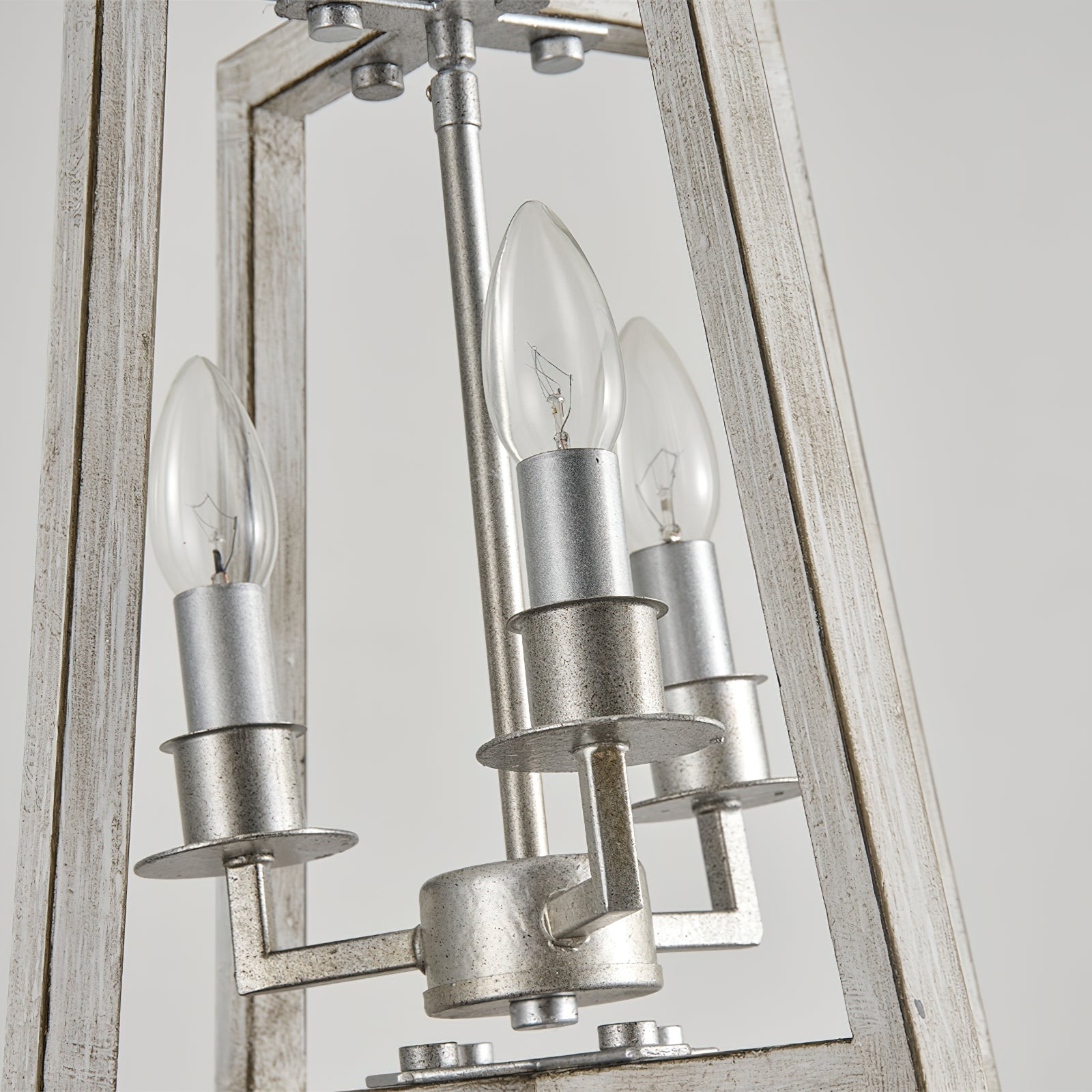 Tinsley Vintage Open Frame Wood Pendant Lamp - Lamp Copper