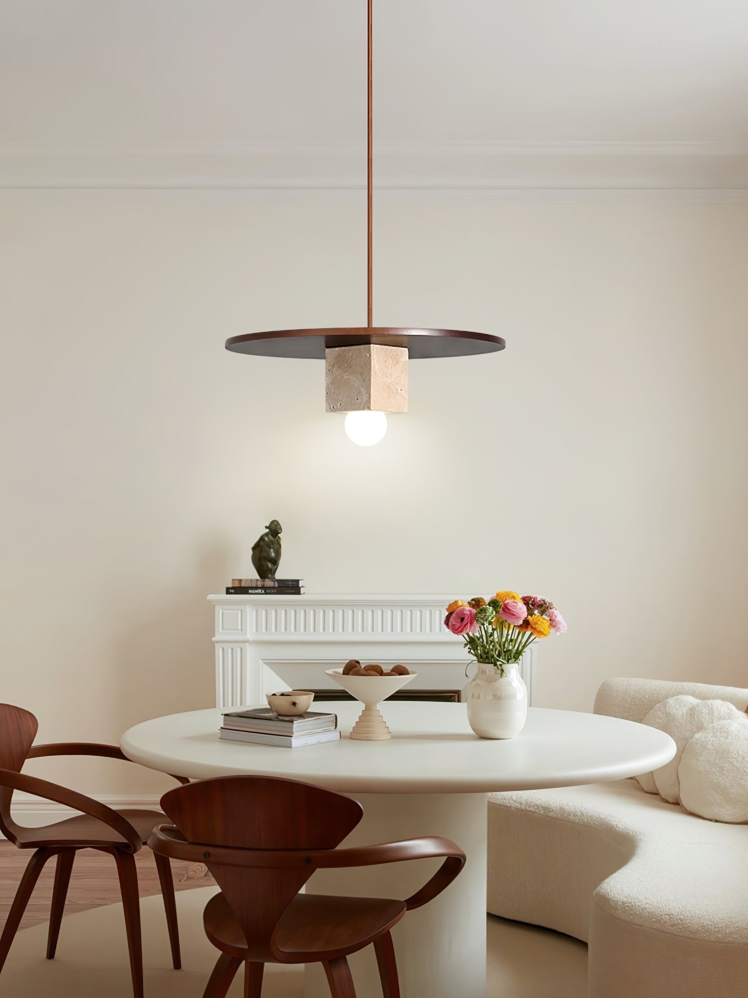 Ucariel Géométrique Travertin Pendentif Lumière - Neutralighting