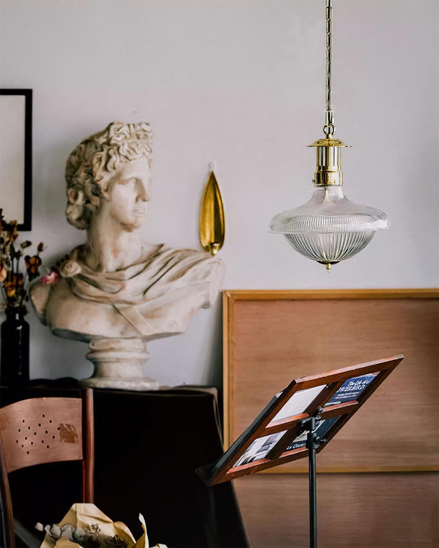 Orvel Clear Ribbed Glass Pendant Lamp - Neutralighting