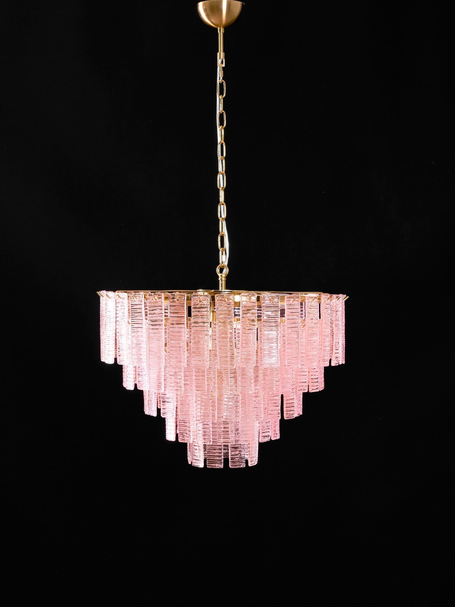 Aurora Chandelier Pink Murano Glass Layered Vintage Luxury - Letslighting