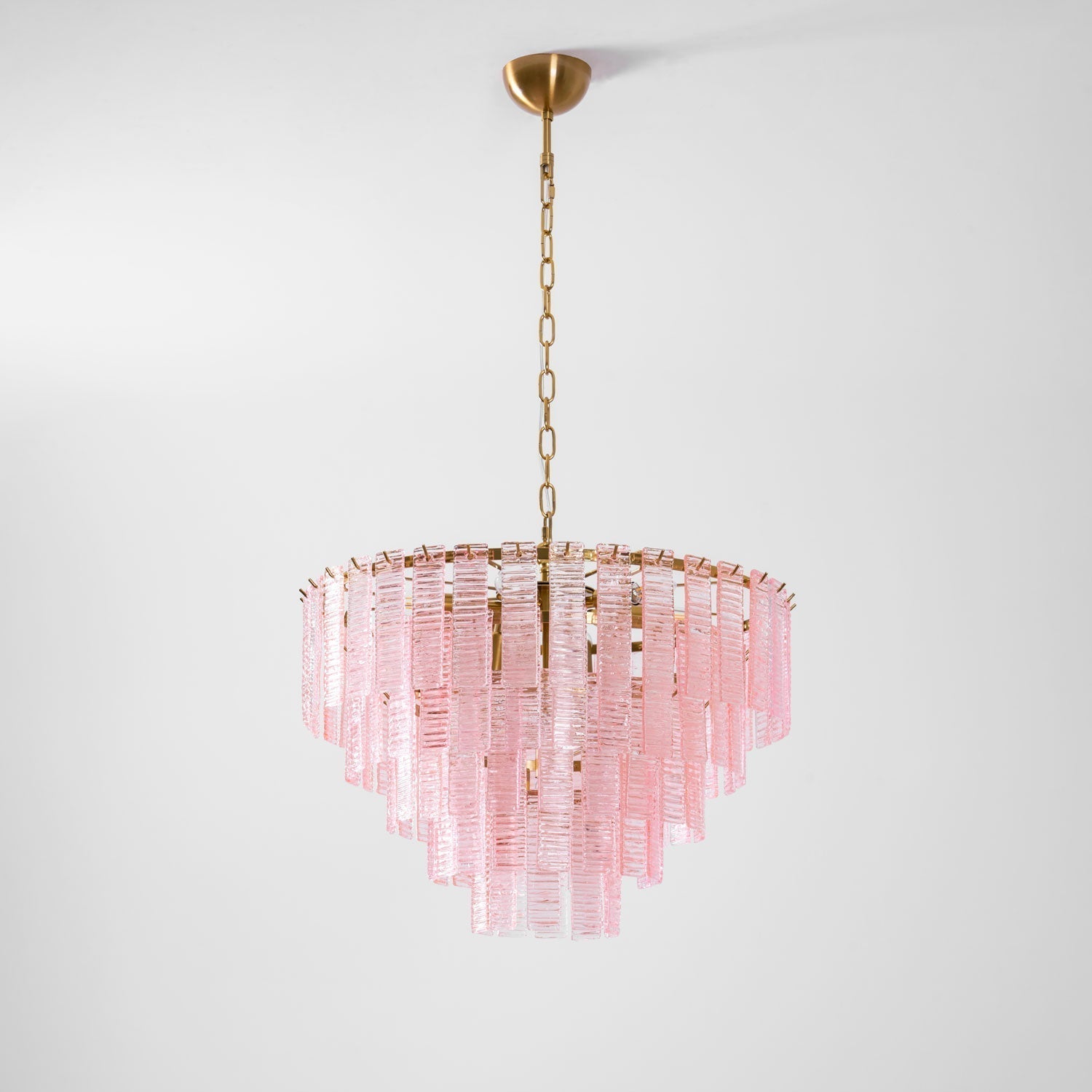 Aurora Chandelier Pink Murano Glass Layered Vintage Luxury - Letslighting