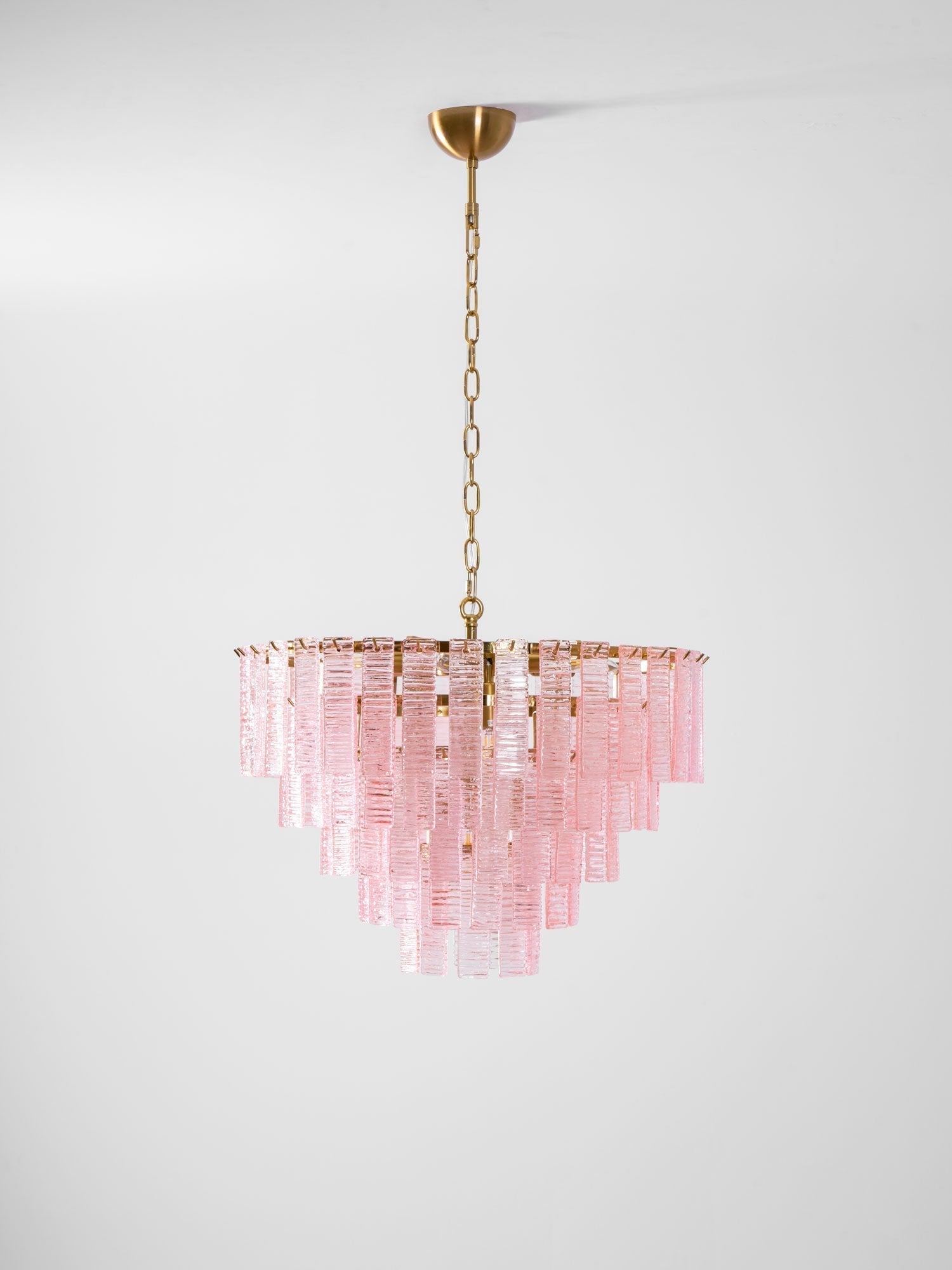 Aurora Chandelier Pink Murano Glass Layered Vintage Luxury - Letslighting