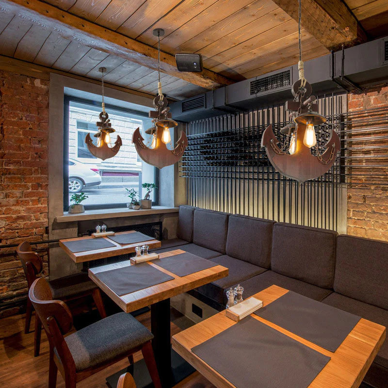 Epoch Rétro LED Suspension Bois Métal Verre Salon/Salle À Manger - Neutralighting