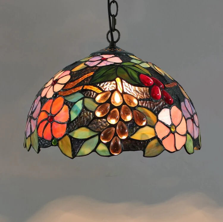 Tiffany Rétro LED Suspension Fleurs Verre Salle À Manger - Neutralighting