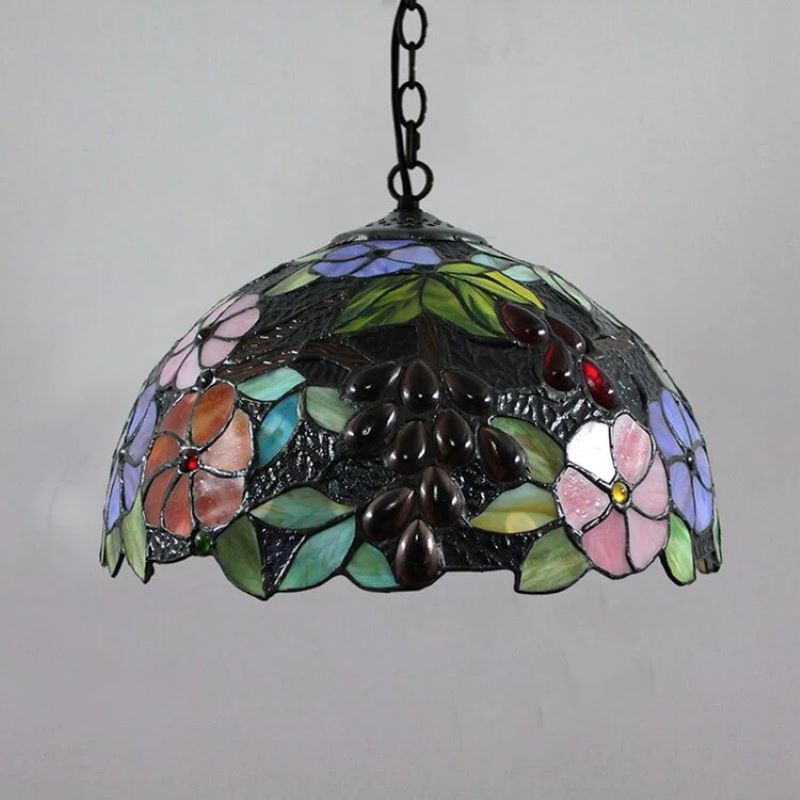 Tiffany Rétro LED Suspension Fleurs Verre Salle À Manger - Neutralighting