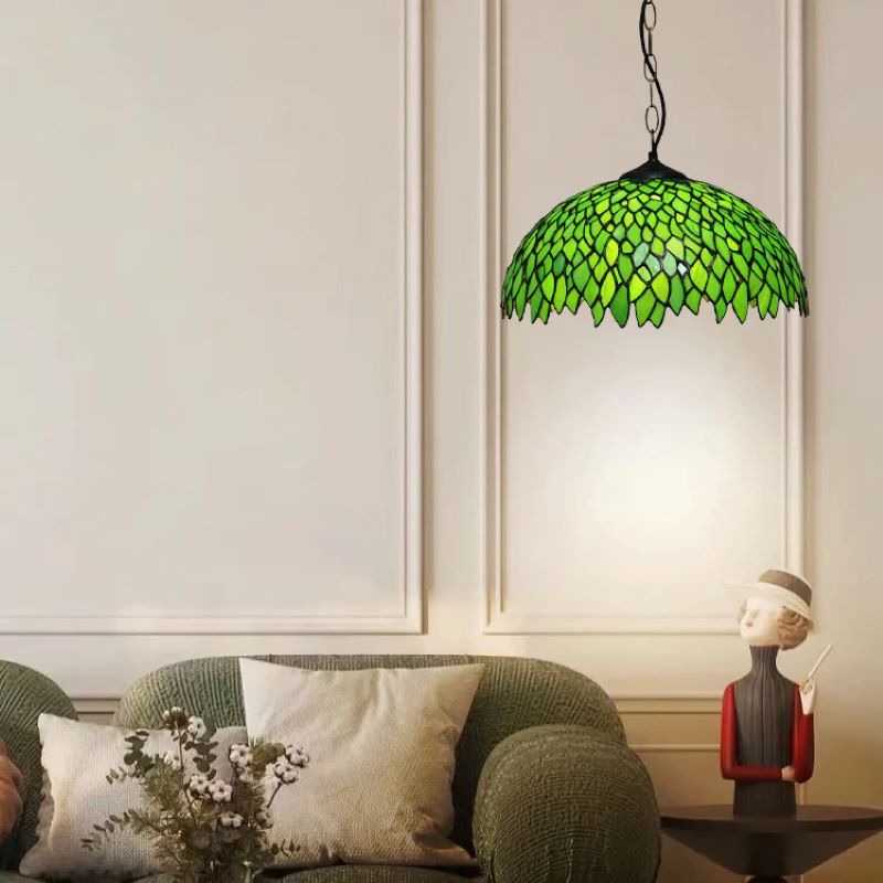 Tiffany Rétro Rond Colorée Suspension Verre Chambre À Coucher/Bar - Neutralighting