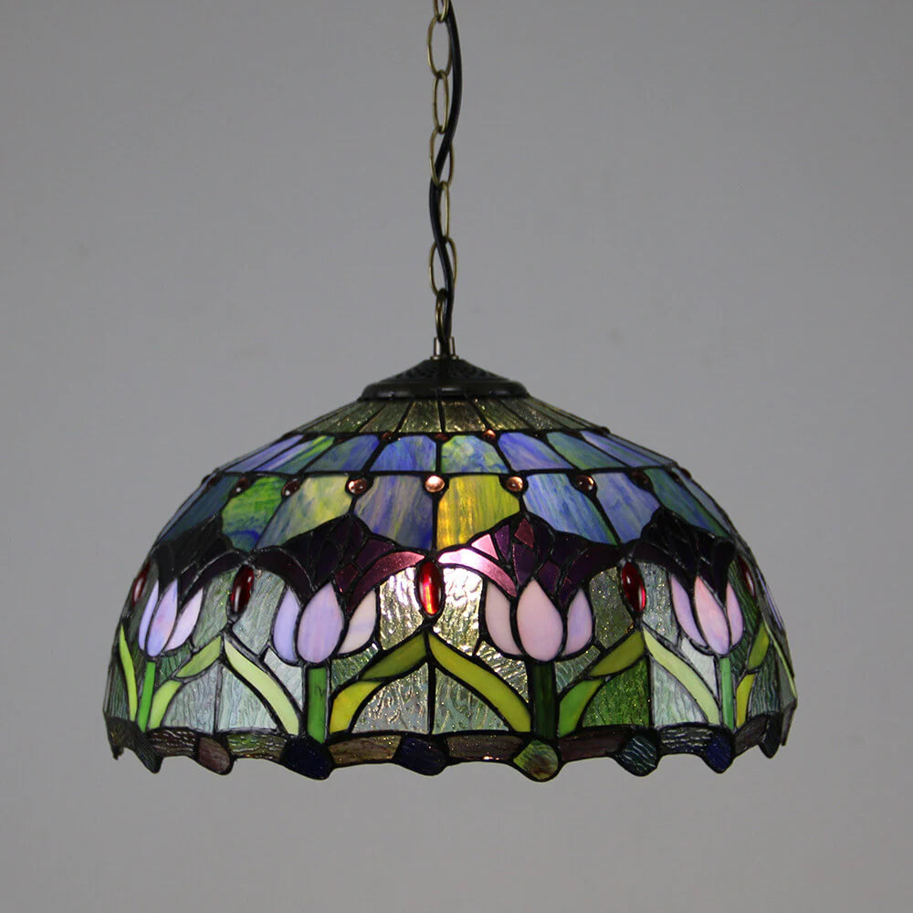 Tiffany Rétro Rond Colorée Suspension Verre Chambre À Coucher/Bar - Neutralighting